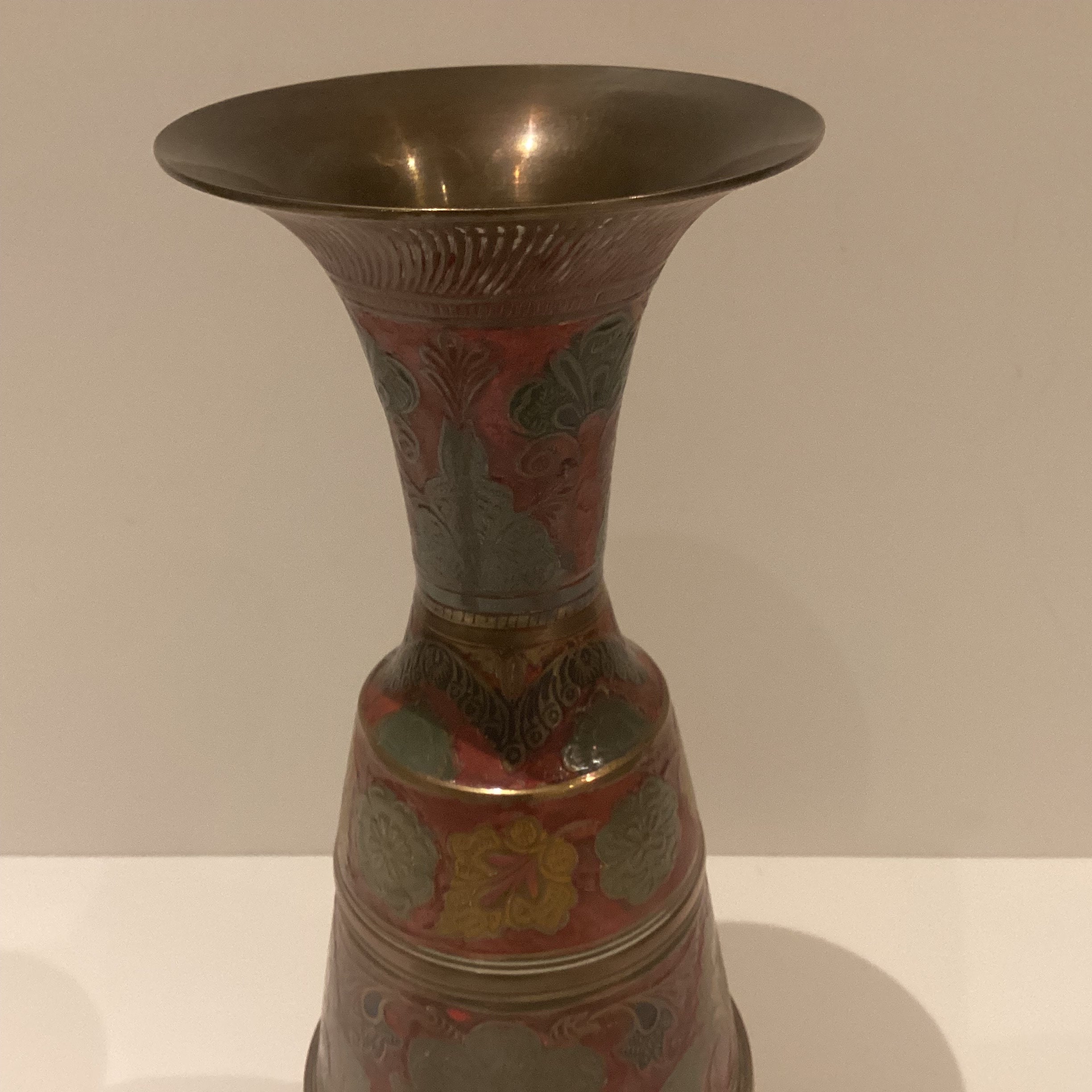 Vintage Vase | 1940s Indian Enamel Art, Handcrafted Home Decor — photo 5 of 8