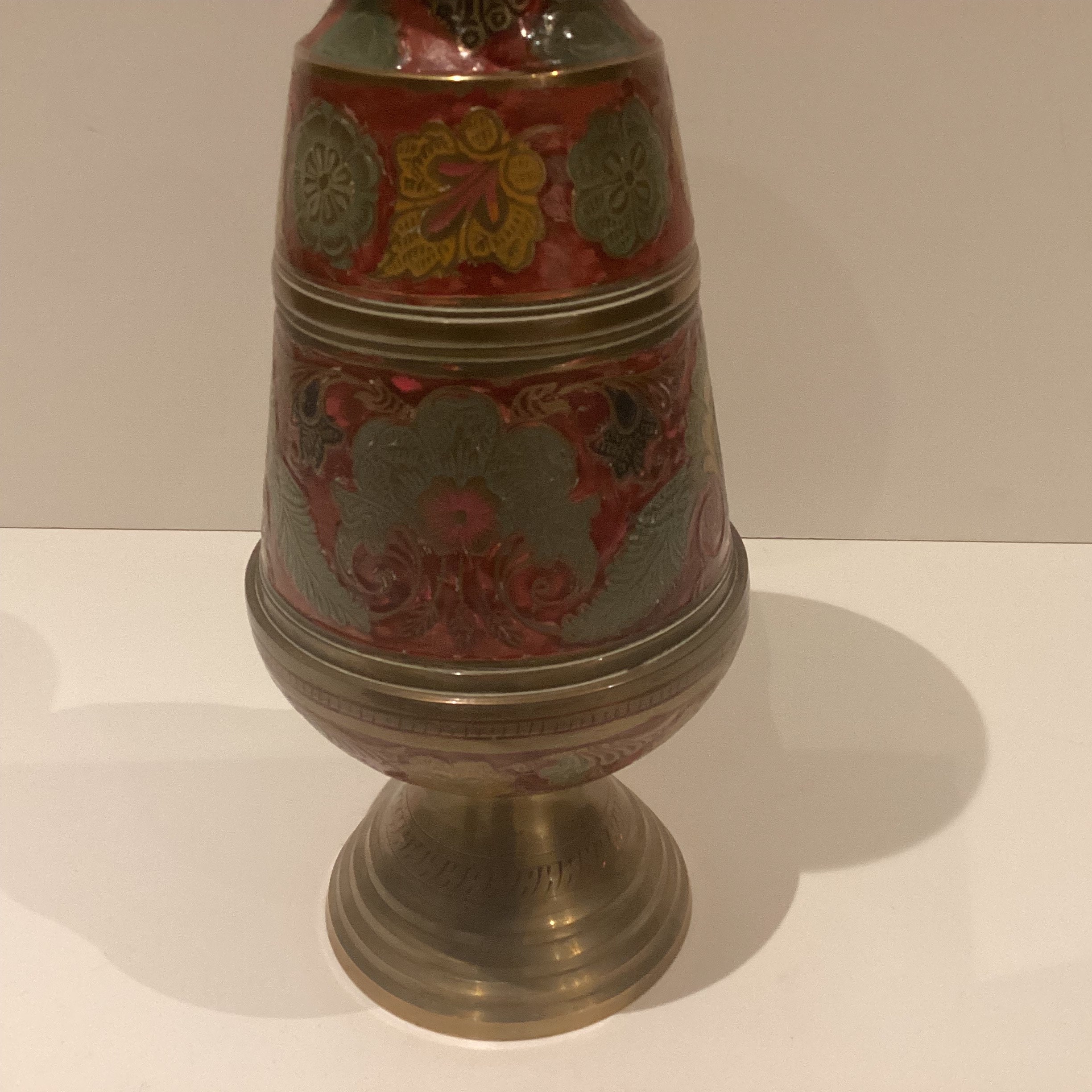 Vintage Vase | 1940s Indian Enamel Art, Handcrafted Home Decor — photo 6 of 8