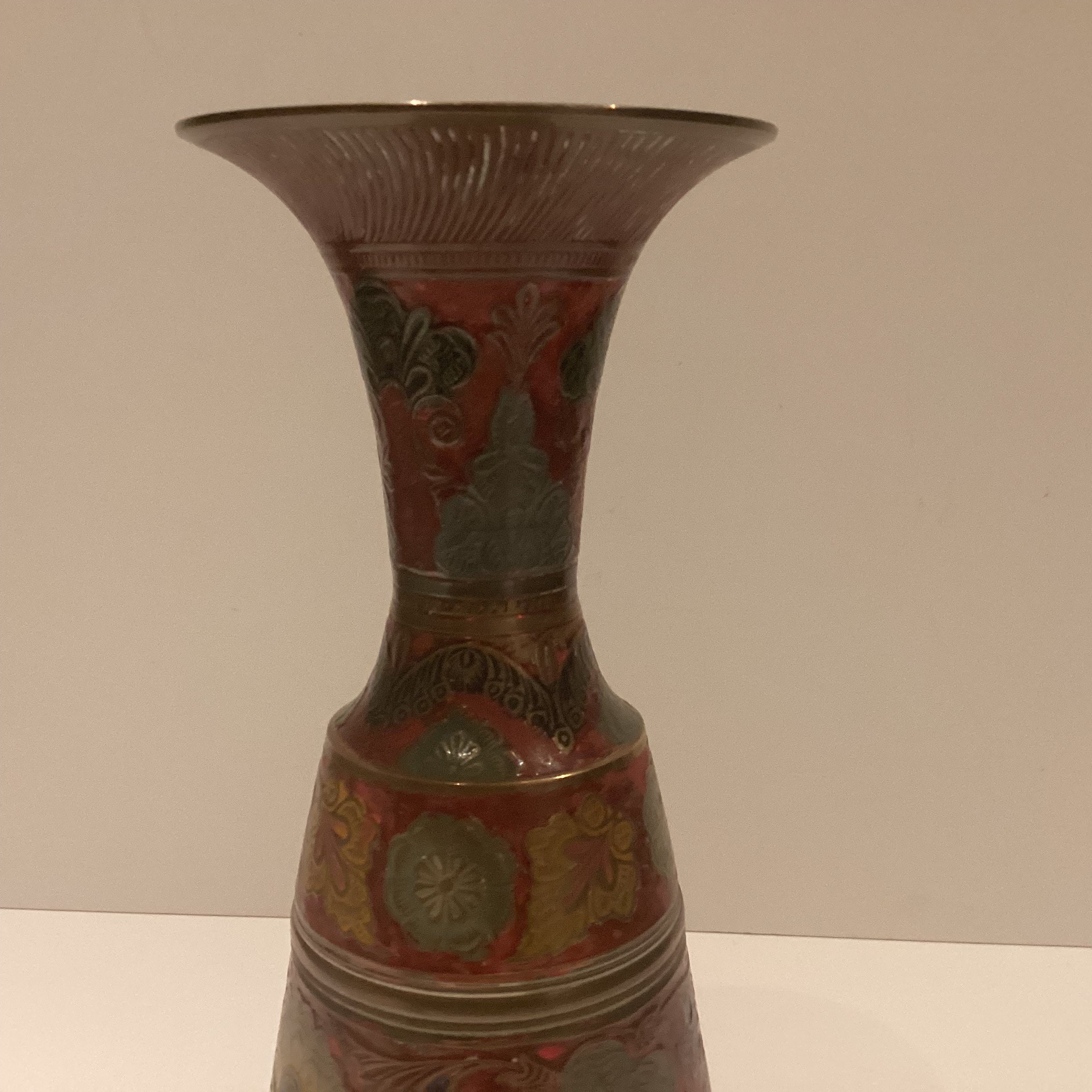 Vintage Vase | 1940s Indian Enamel Art, Handcrafted Home Decor — photo 7 of 8