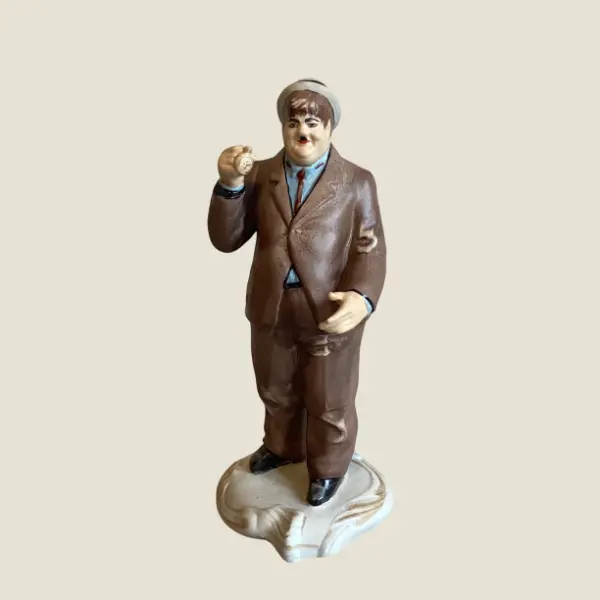 Vintage Figurine | Arpo Romania 1950s Oliver Hardy, Hand Painted Collectible