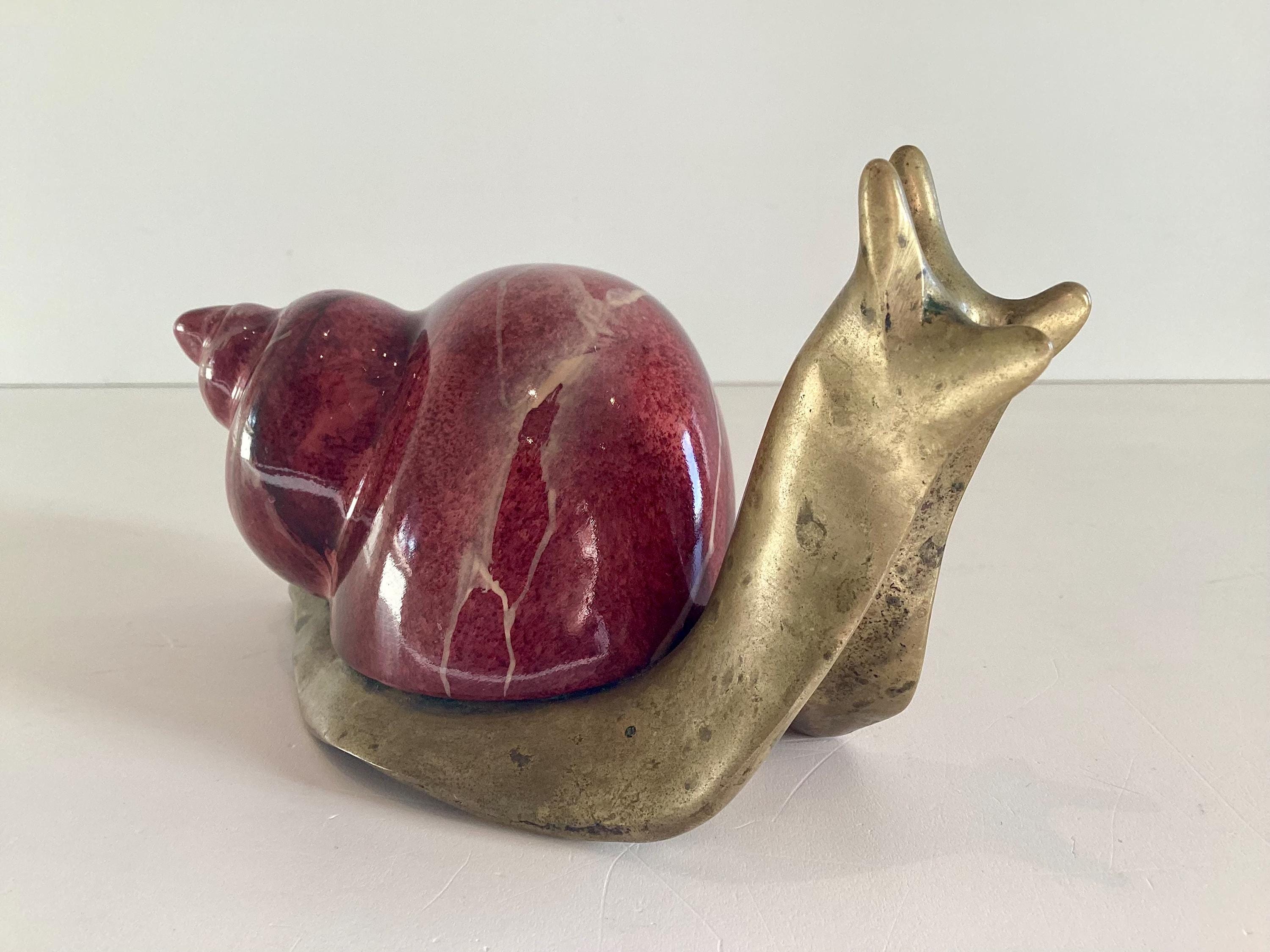 Bronze Snail | Diego Casella-Pc-1954 Lost-Wax Cast Sculpture, Signed 1982 Italian Art Object (RESERVED) — photo 2 of 11