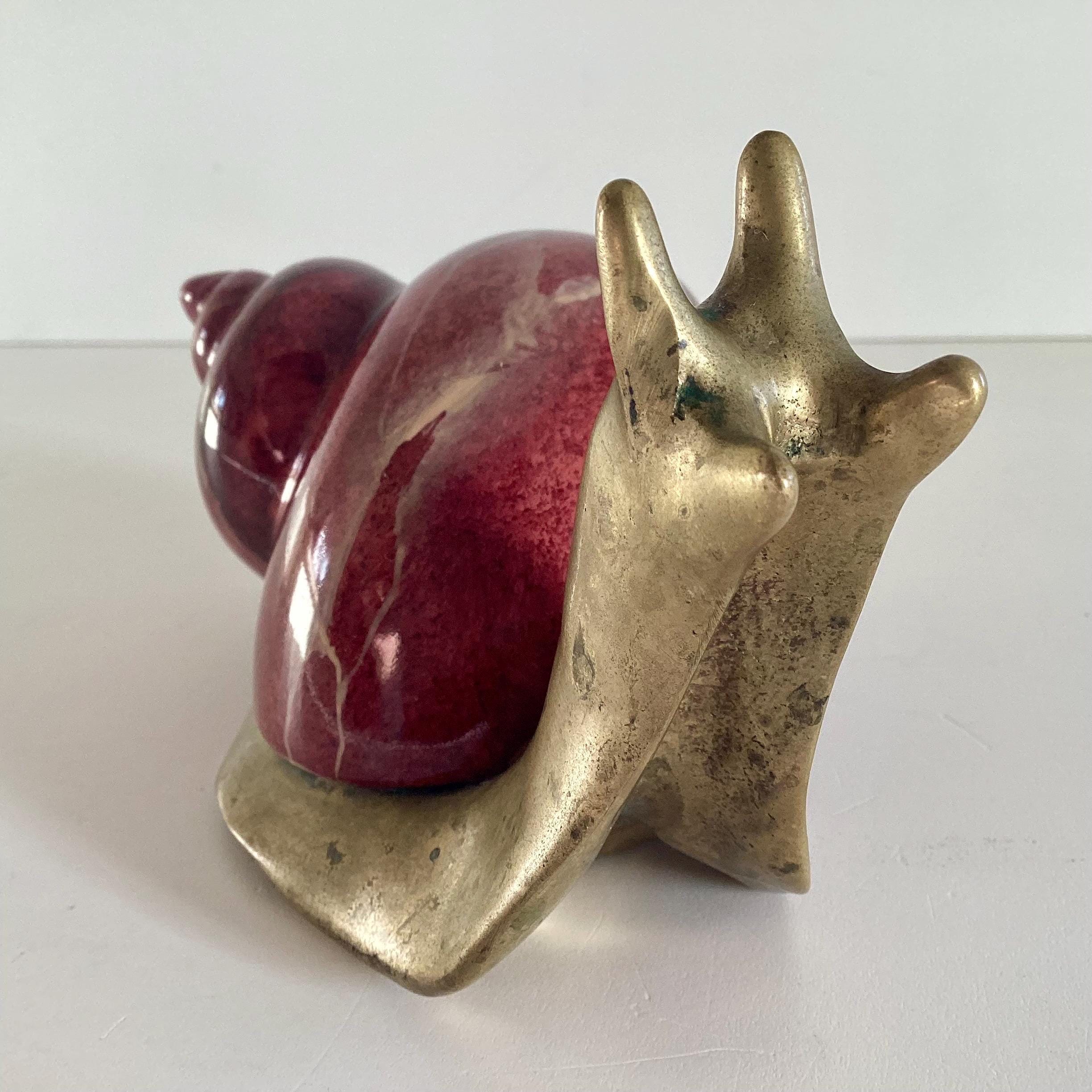 Bronze Snail | Diego Casella-Pc-1954 Lost-Wax Cast Sculpture, Signed 1982 Italian Art Object (RESERVED) — photo 3 of 11