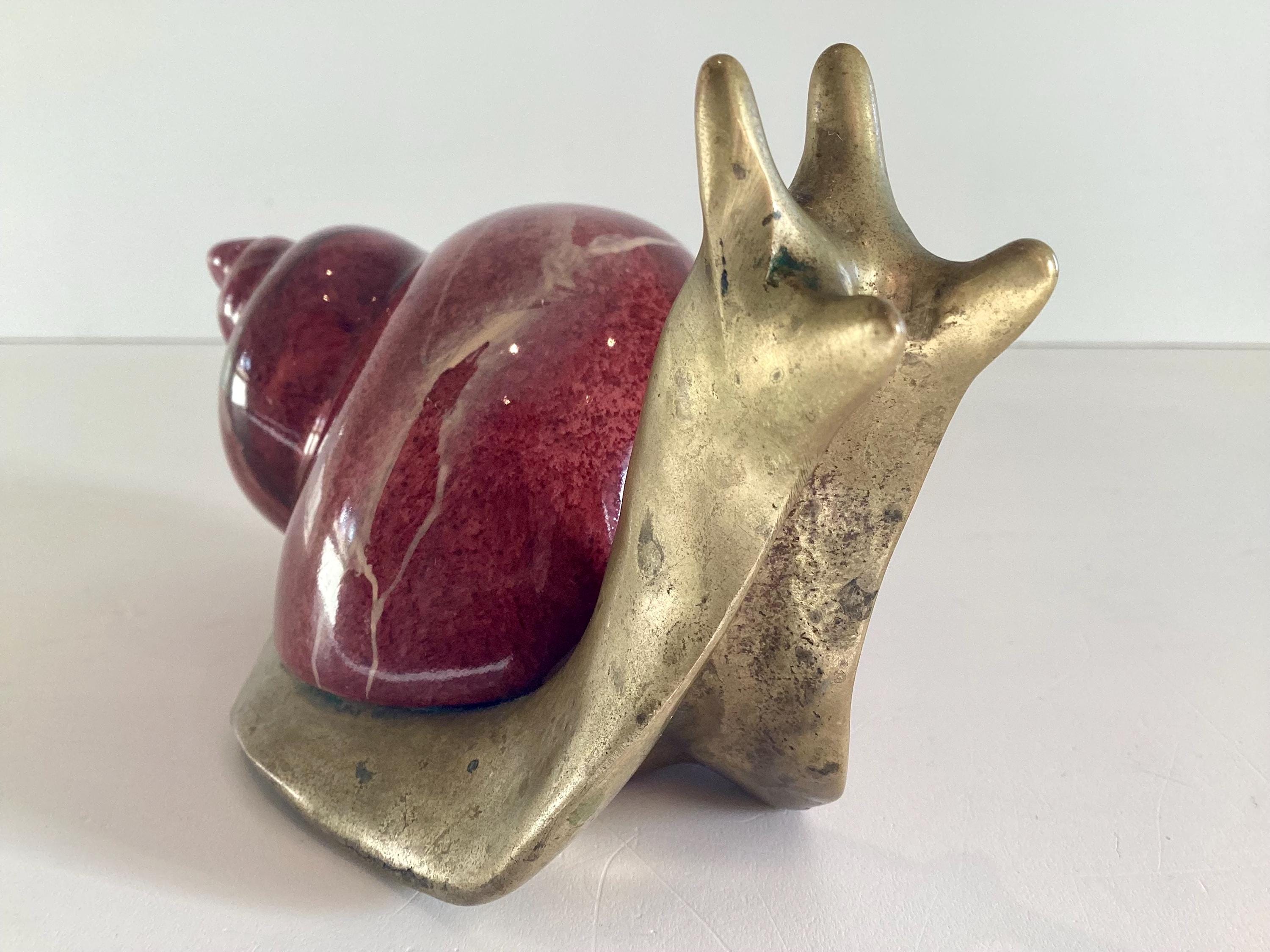 Bronze Snail | Diego Casella-Pc-1954 Lost-Wax Cast Sculpture, Signed 1982 Italian Art Object (RESERVED) — photo 5 of 11