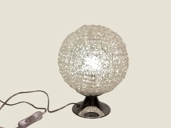 Vintage Table Lamp | 1980s Jolly Design Italy, Acrylic Sphere Intertwined Threads