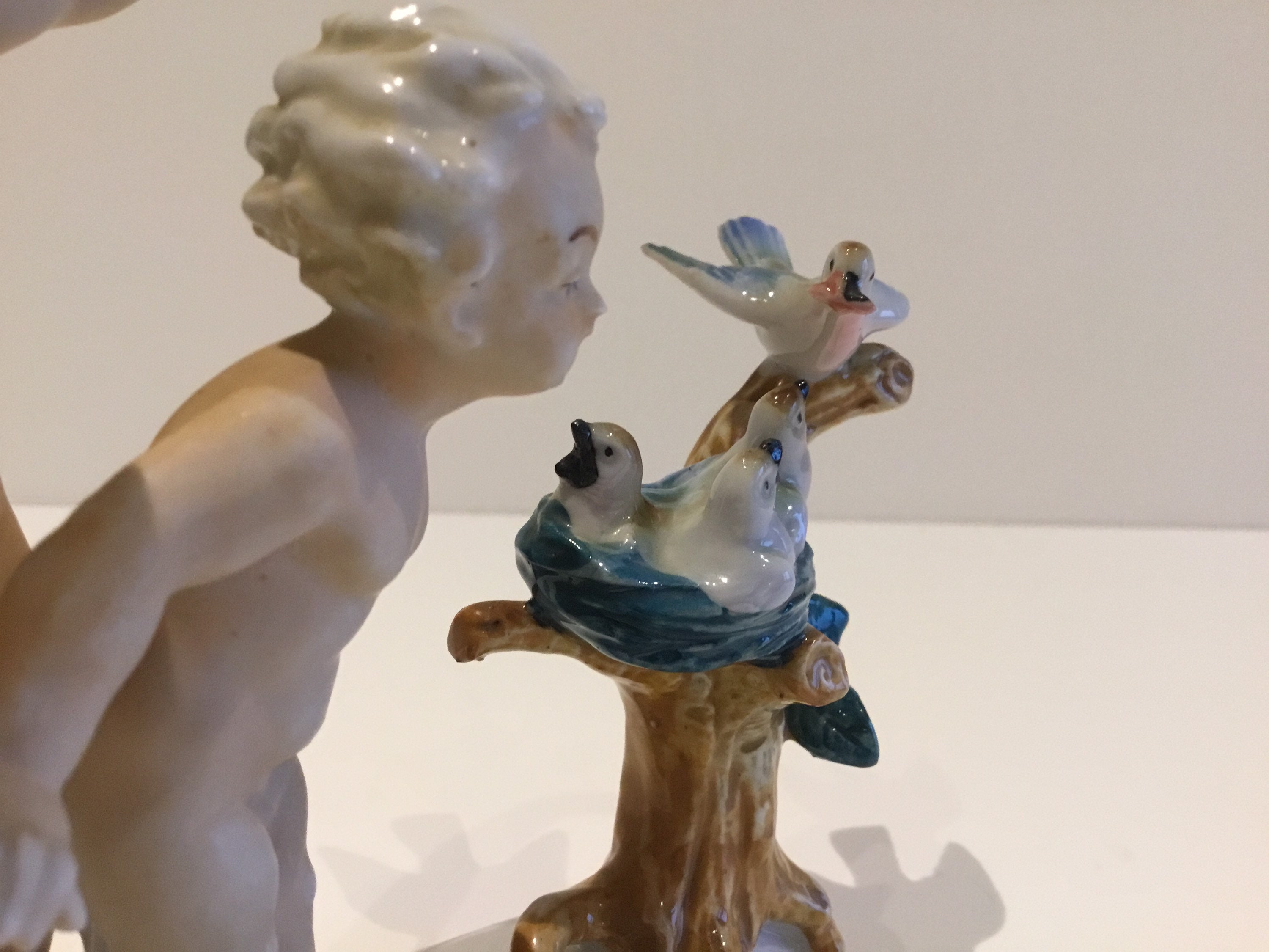 Vintage Porcelain | 1930s Carl Scheidig Grafenthal German Figurine, Children with Birds — photo 8 of 11