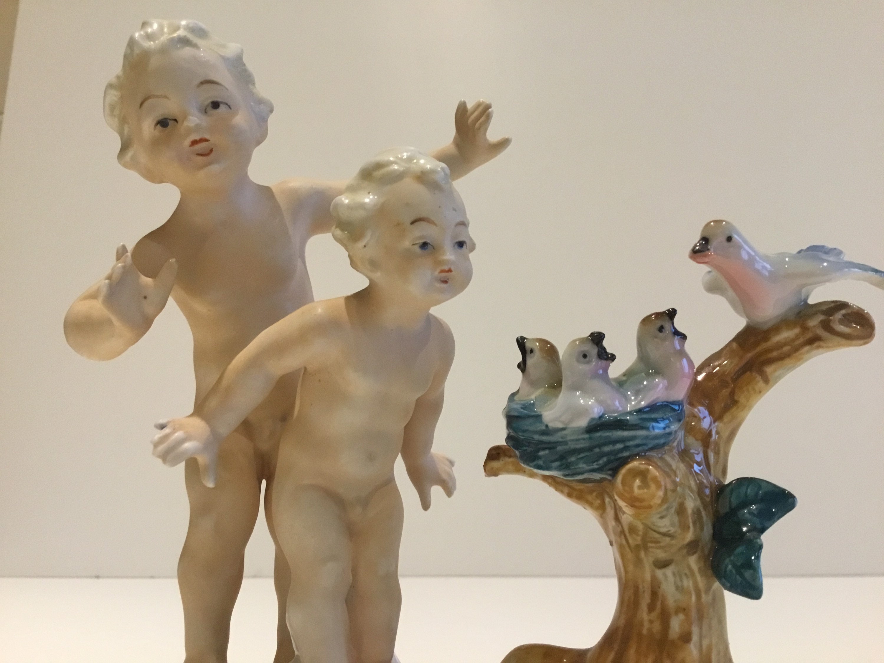 Vintage Porcelain | 1930s Carl Scheidig Grafenthal German Figurine, Children with Birds — photo 9 of 11