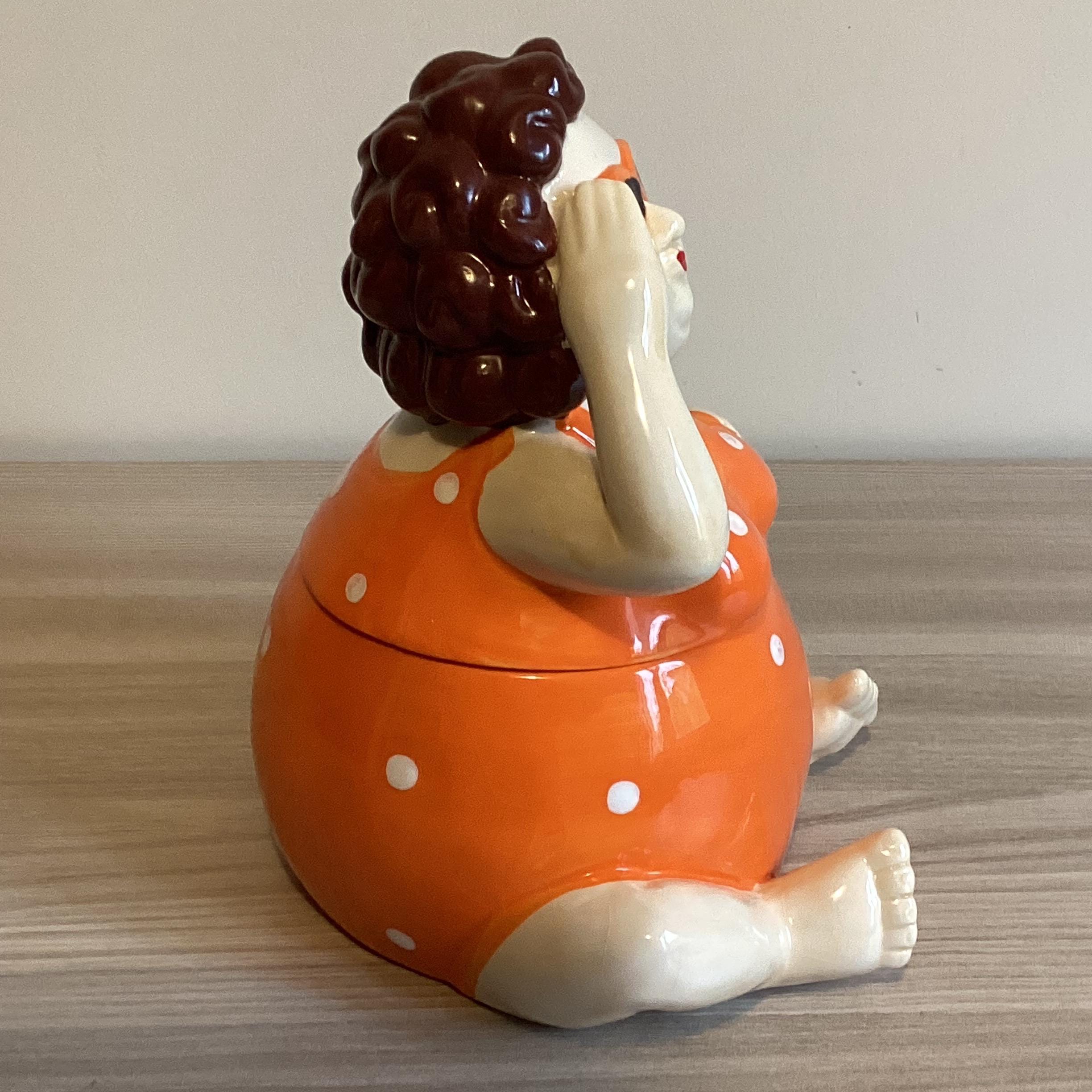Vintage Porcelain | 1980s Villa d'Este Biscuit Jar, Hand-Painted Collectible Figurine — photo 6 of 9