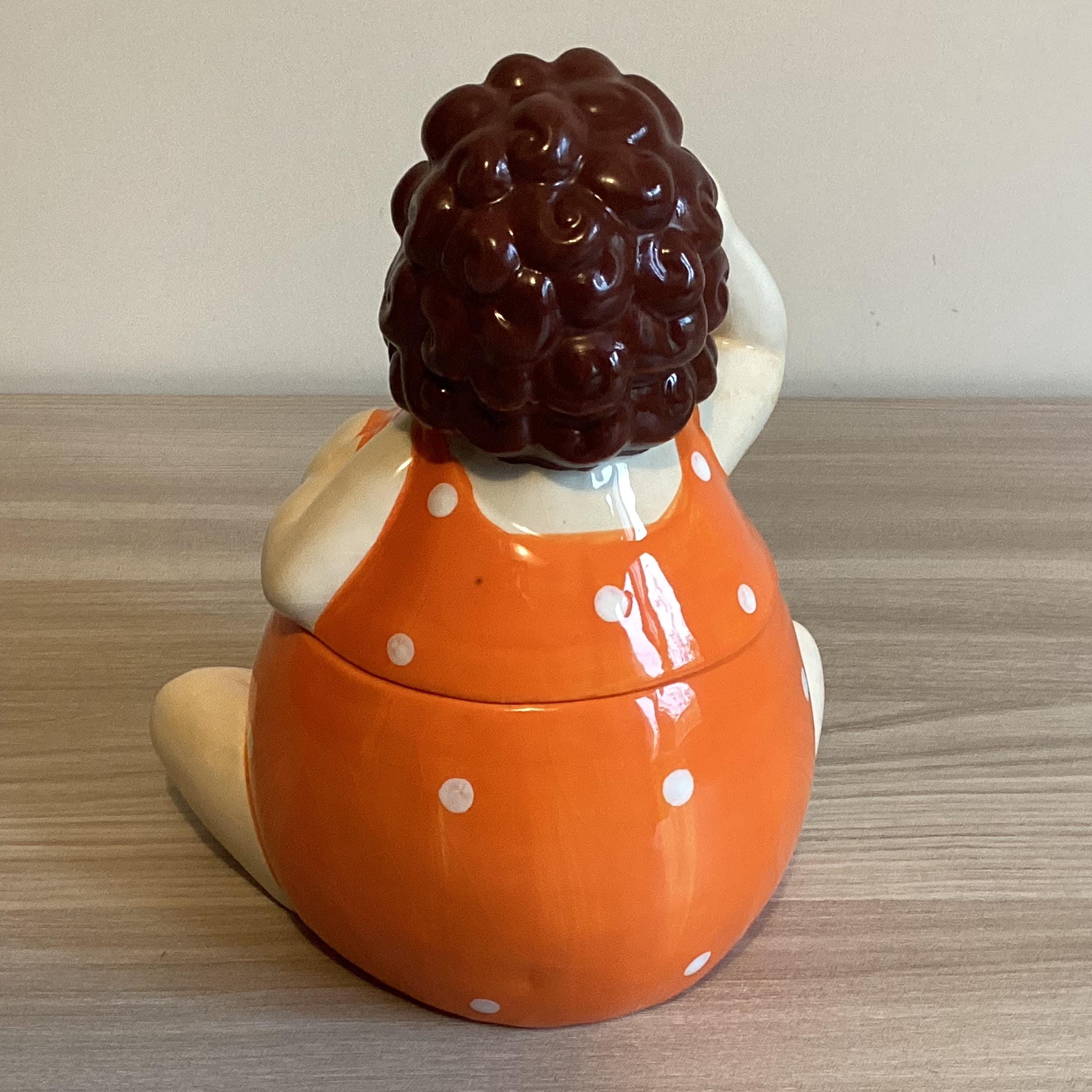 Vintage Porcelain | 1980s Villa d'Este Biscuit Jar, Hand-Painted Collectible Figurine — photo 7 of 9