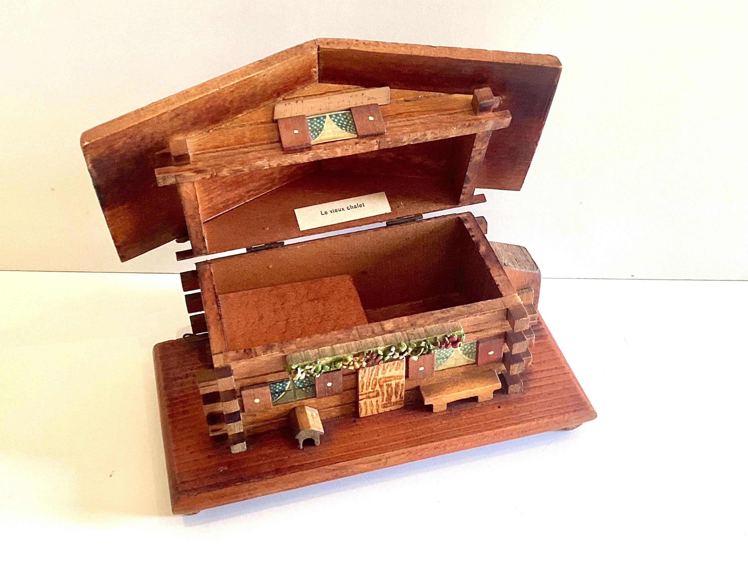 Vintage Music Box | Rare Chalet Jewelry Holder (1950s) Swiss “Le Vieux Chalet — photo 3 of 9