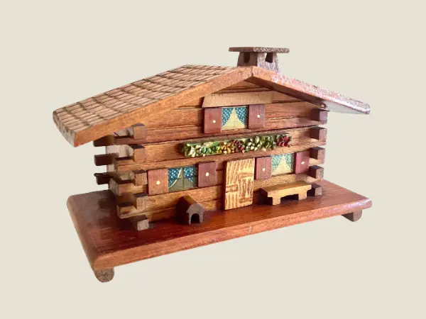 Vintage Music Box | Rare Chalet Jewelry Holder (1950s) Swiss “Le Vieux Chalet