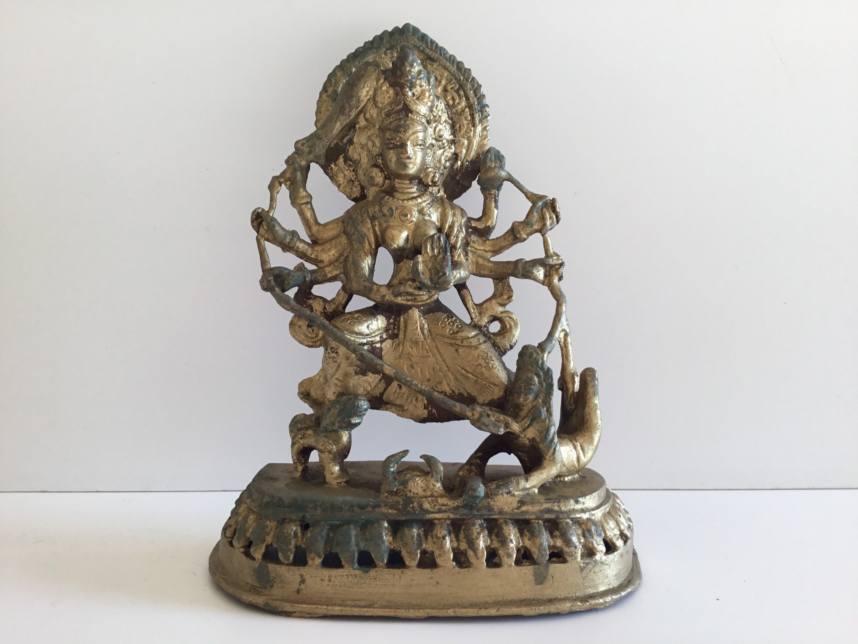 Vintage Statue | Tibetan Mahakali Deity Copper Sculpture, 1900s Ritual Art — photo 3 of 11