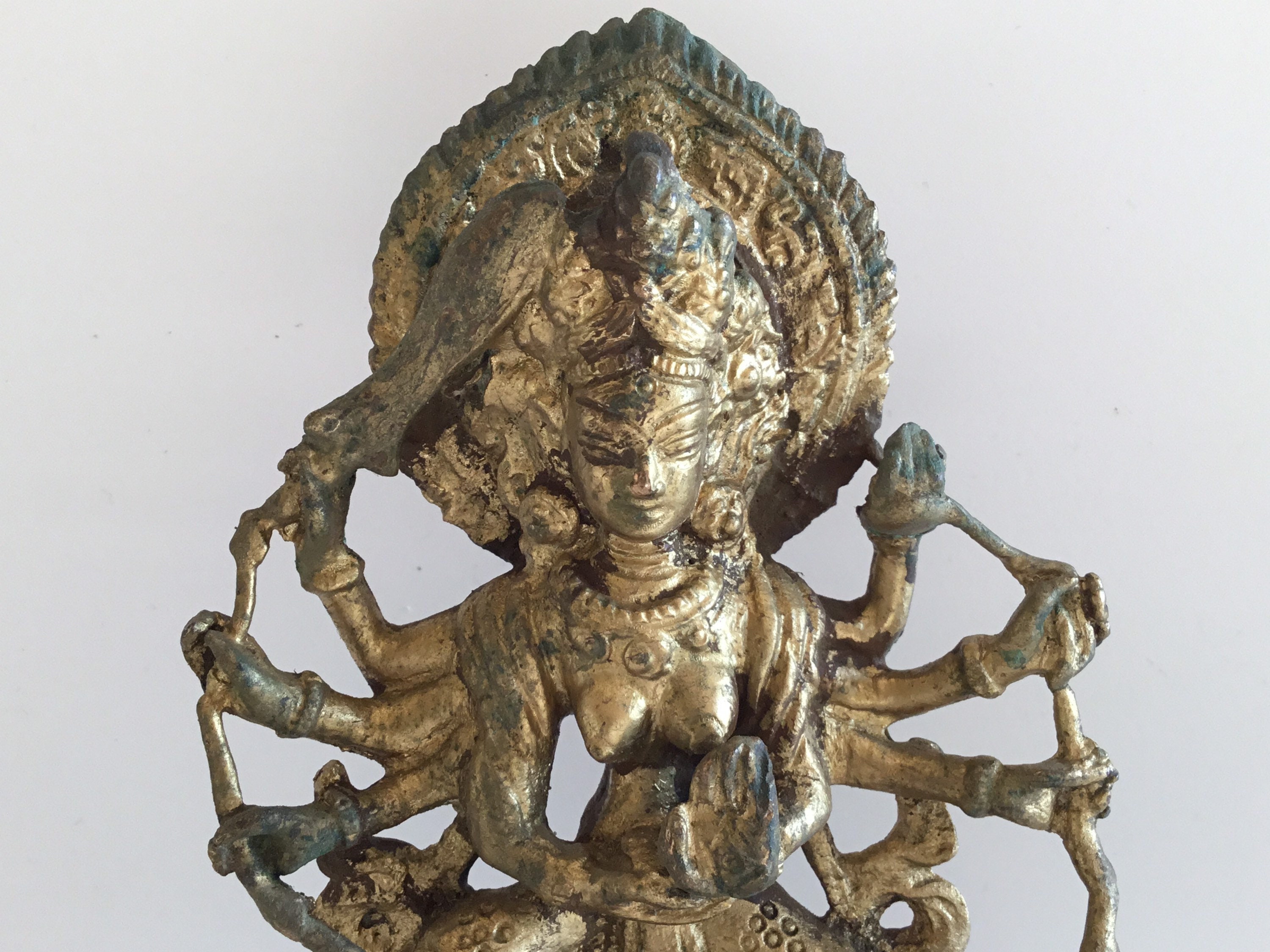 Vintage Statue | Tibetan Mahakali Deity Copper Sculpture, 1900s Ritual Art — photo 4 of 11