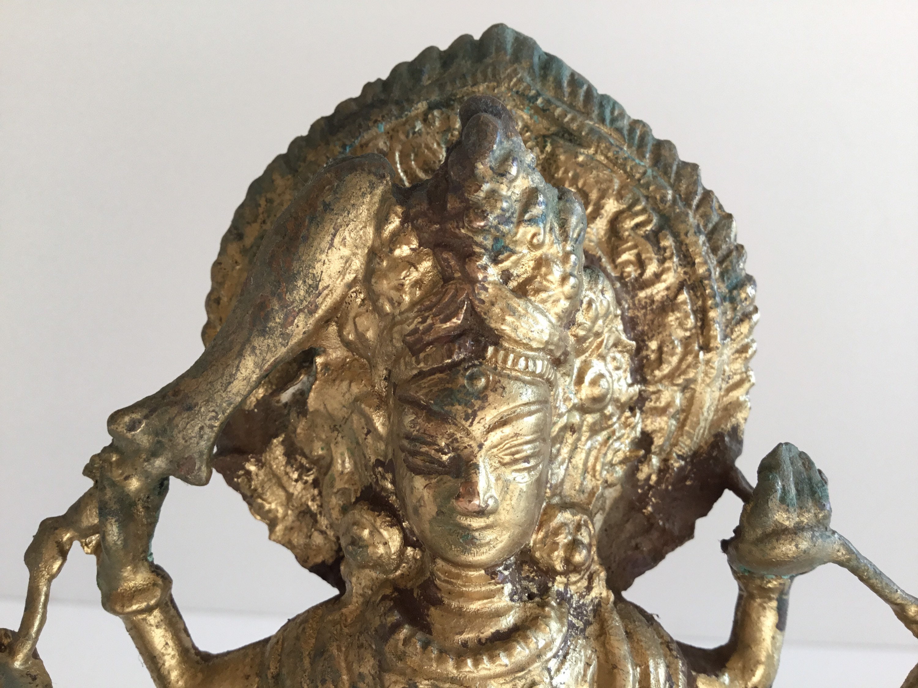 Vintage Statue | Tibetan Mahakali Deity Copper Sculpture, 1900s Ritual Art — photo 8 of 11