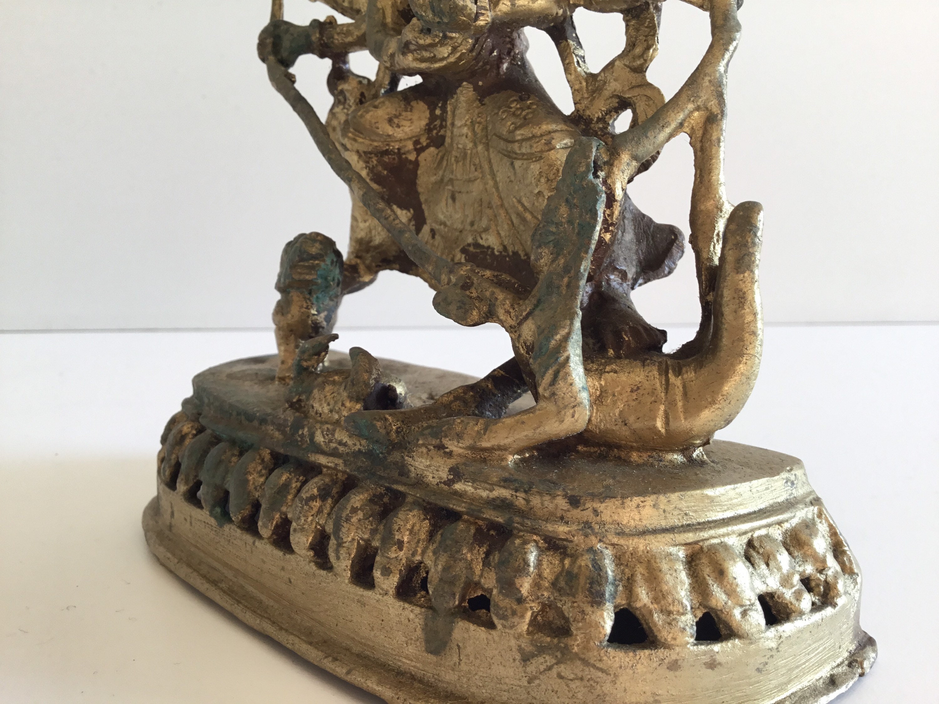 Vintage Statue | Tibetan Mahakali Deity Copper Sculpture, 1900s Ritual Art — photo 9 of 11