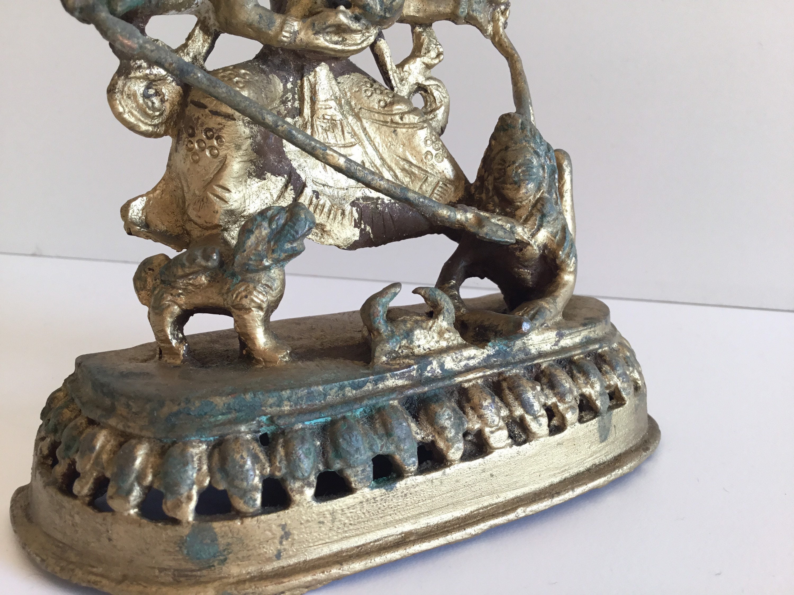 Vintage Statue | Tibetan Mahakali Deity Copper Sculpture, 1900s Ritual Art — photo 10 of 11
