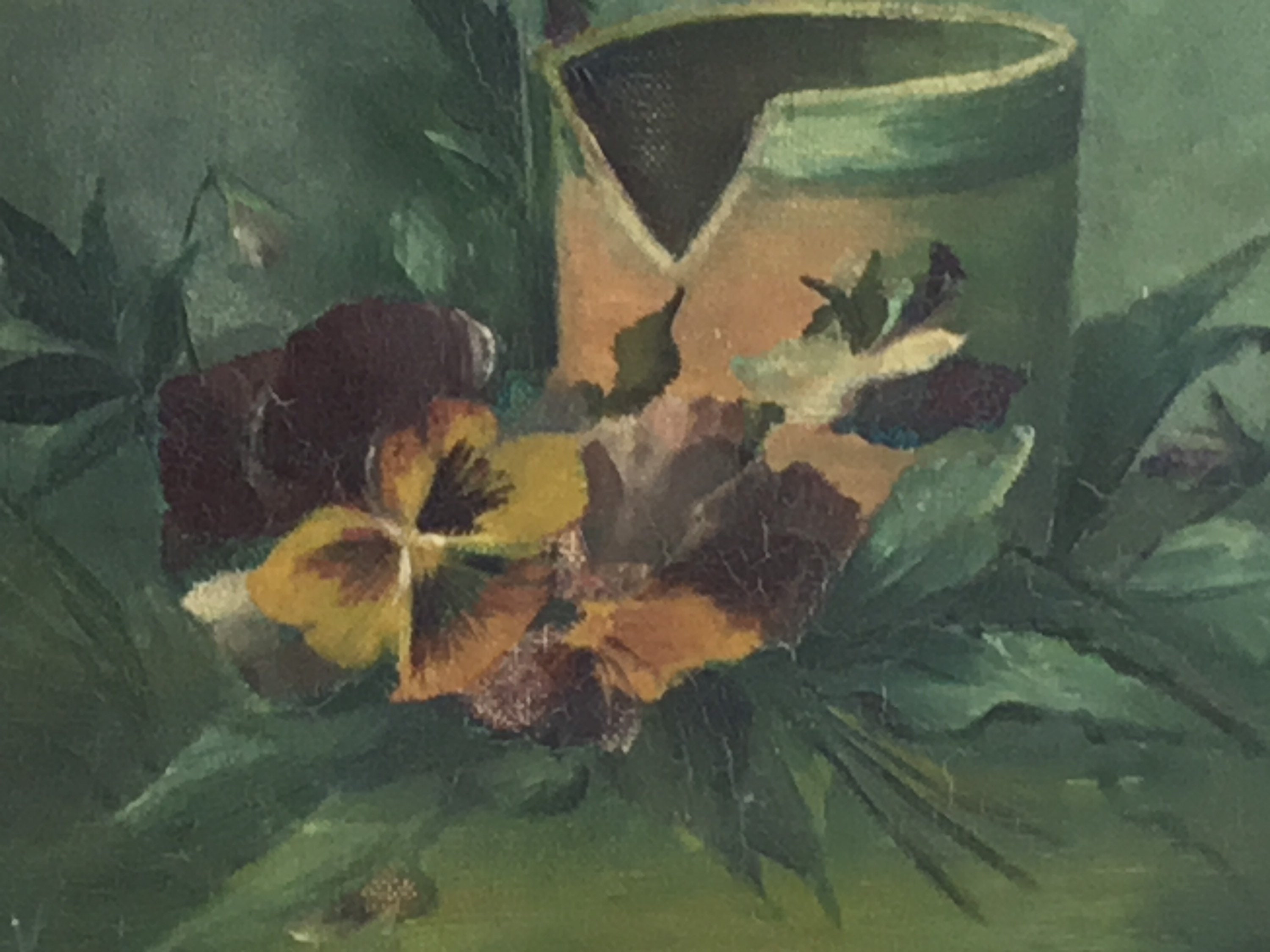Oil Painting – Romanian Flowers, Composition With Violets, Early 20th Century — photo 4 of 8