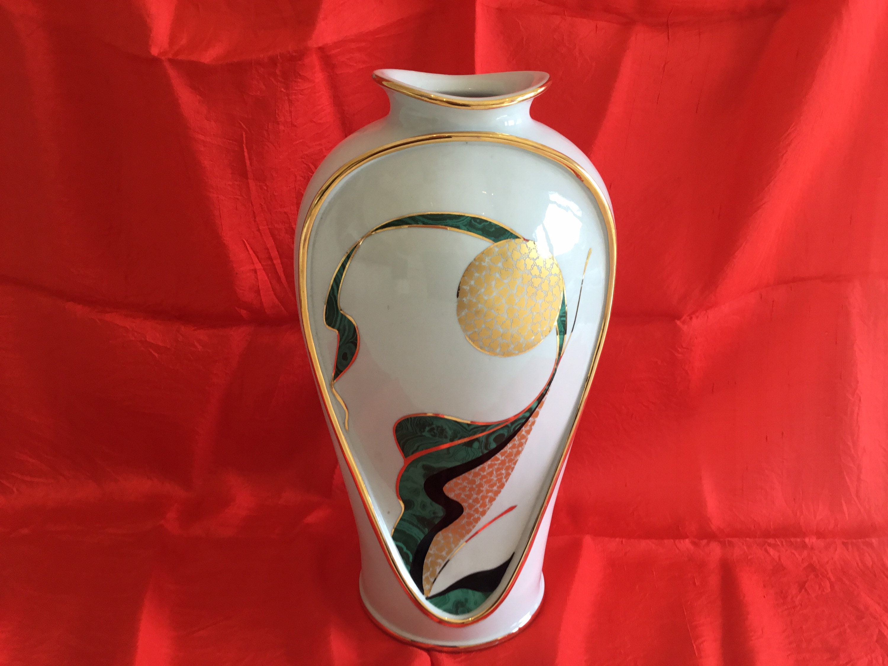 Vintage Porcelain Vase | 1950s Carpié Italy Luxury Hand Painted, Signed Rare Art — photo 2 of 7