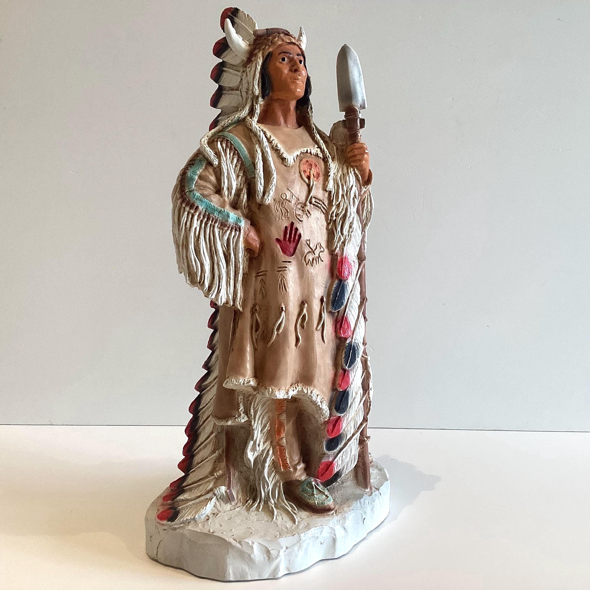 Native American Figurine | Large Castagna 1995 Hand Painted  Made in Italy — photo 3 of 11