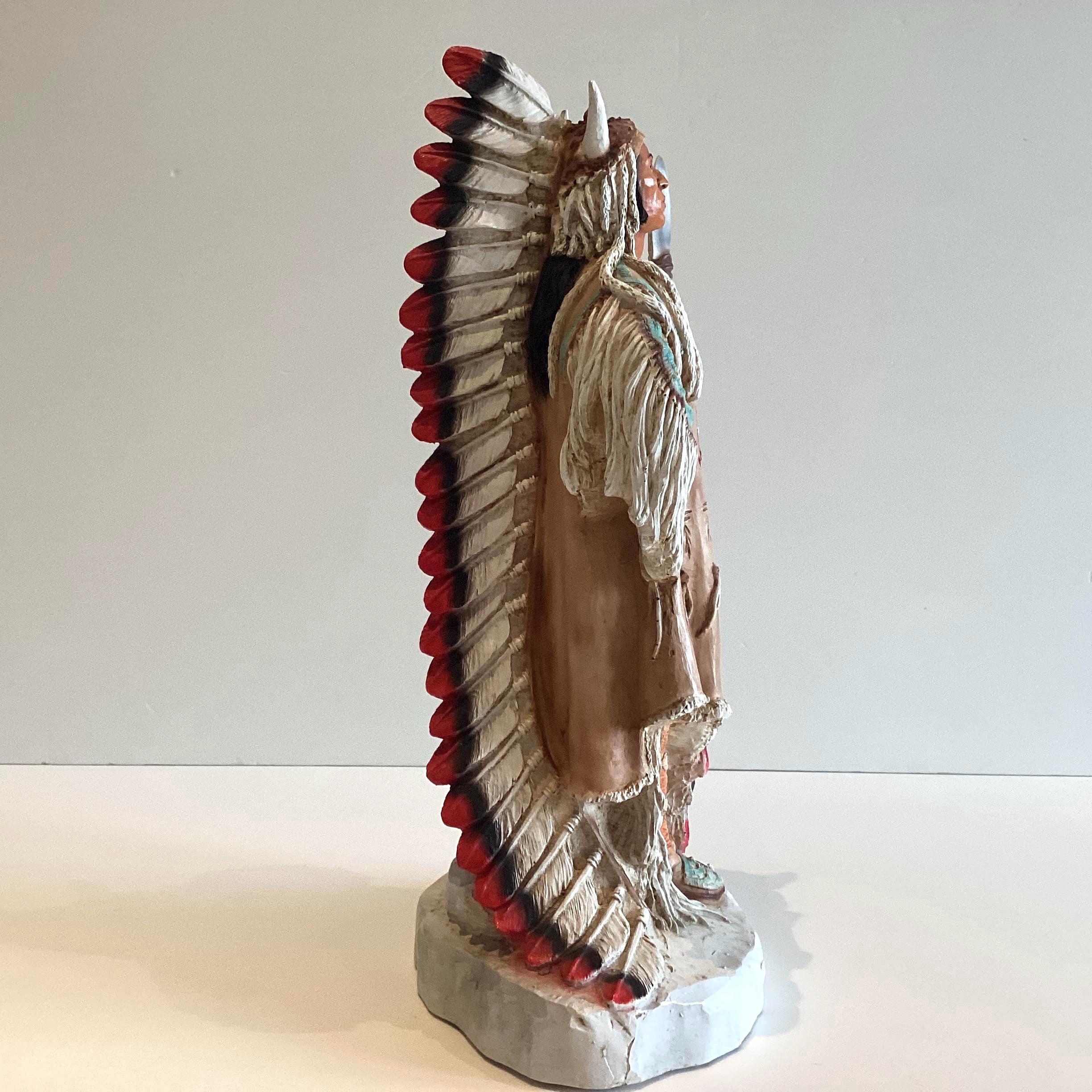 Native American Figurine | Large Castagna 1995 Hand Painted  Made in Italy — photo 4 of 11