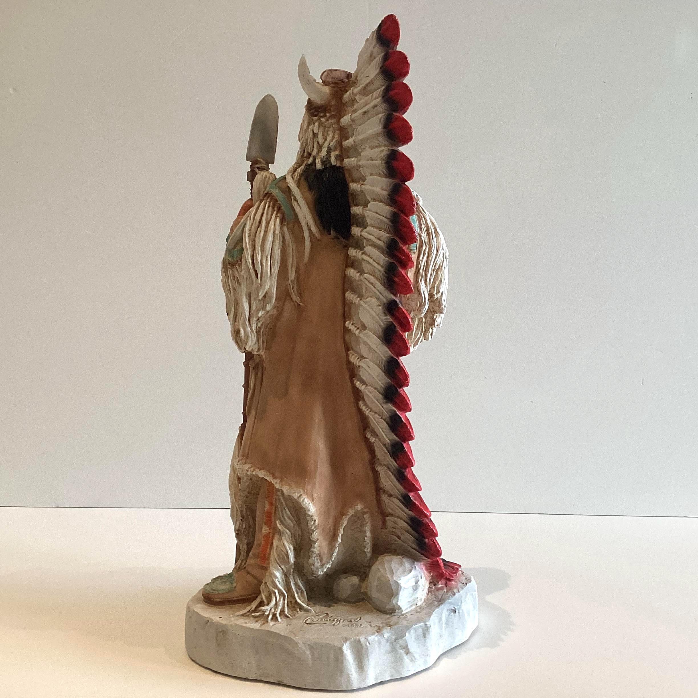 Native American Figurine | Large Castagna 1995 Hand Painted  Made in Italy — photo 5 of 11