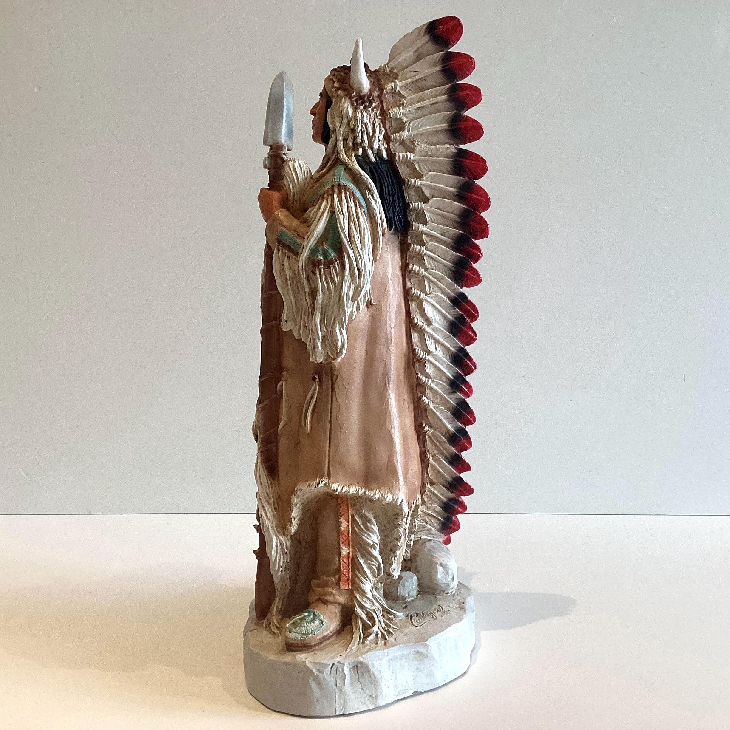 Native American Figurine | Large Castagna 1995 Hand Painted  Made in Italy — photo 6 of 11