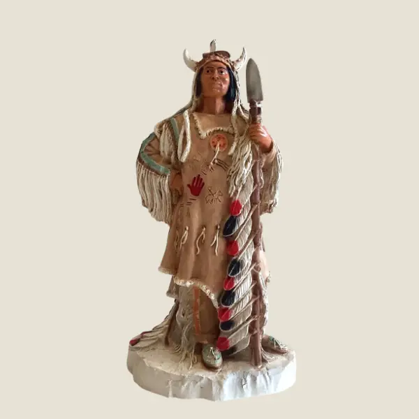 Native American Figurine | Large Castagna 1995 Hand Painted  Made in Italy