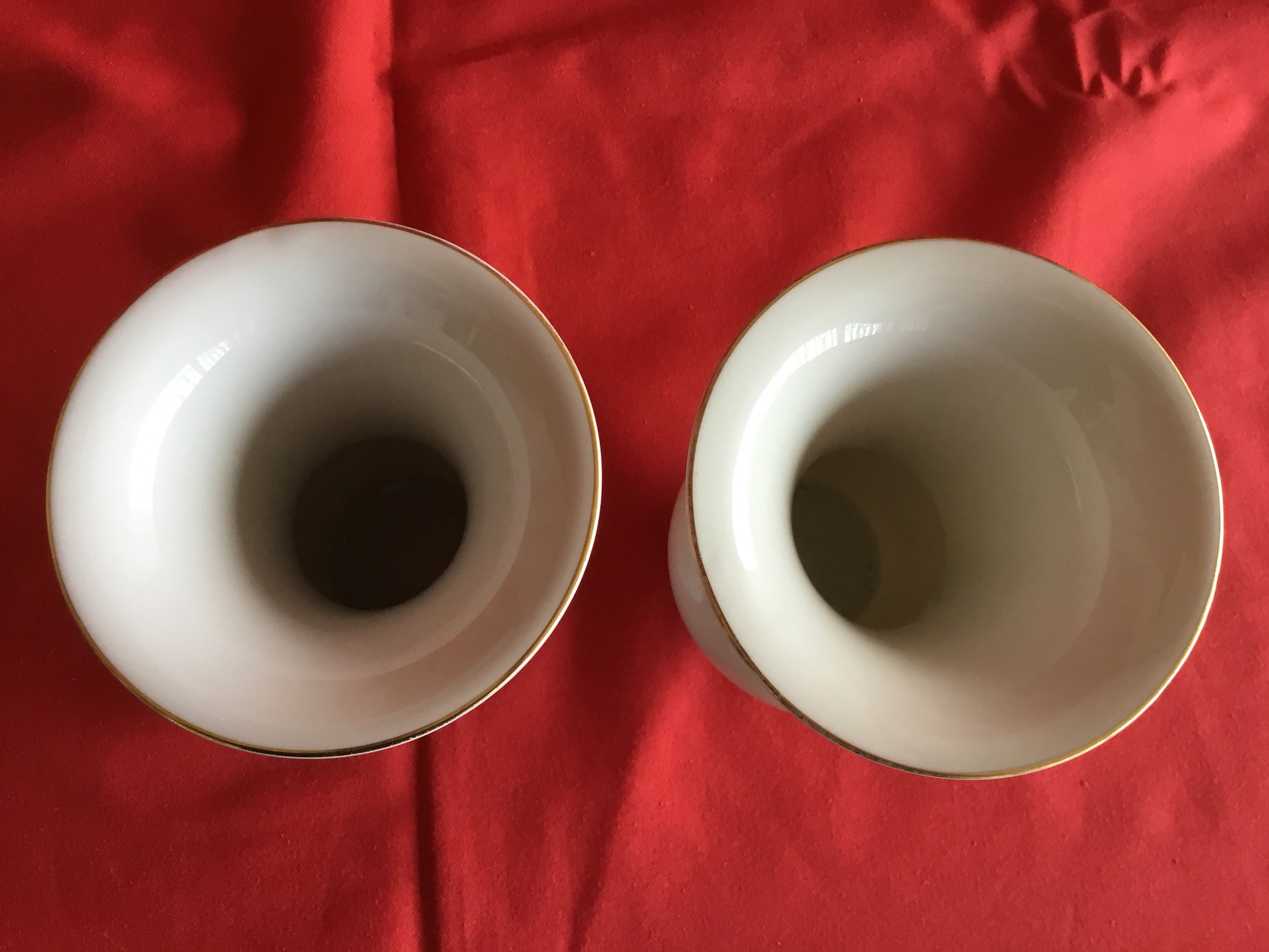 Rosenthal Art Deco Vase Pair Bavaria White Porcelain Gold Germany 1926 — photo 3 of 4