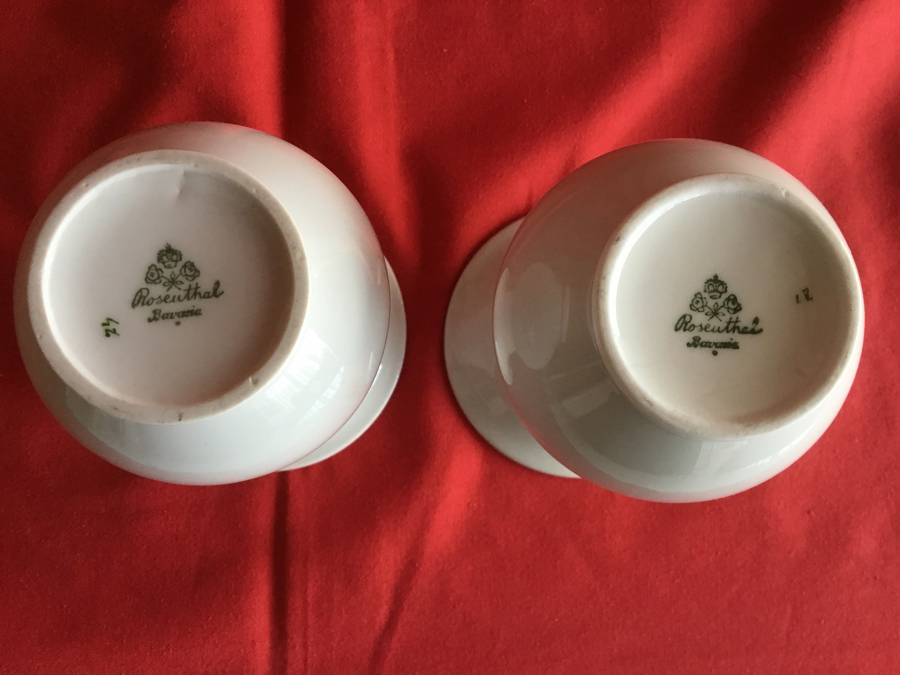 Rosenthal Art Deco Vase Pair Bavaria White Porcelain Gold Germany 1926 — photo 4 of 4