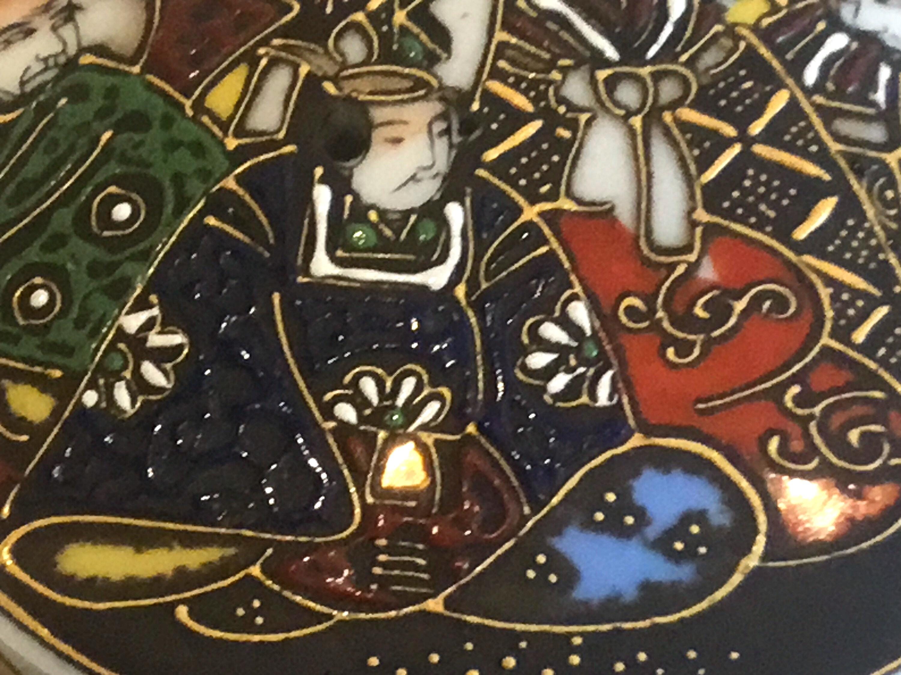 Antique Porcelain Box | 1930s Japanese Ishiyama, Hand-Painted Export Ware — photo 5 of 7