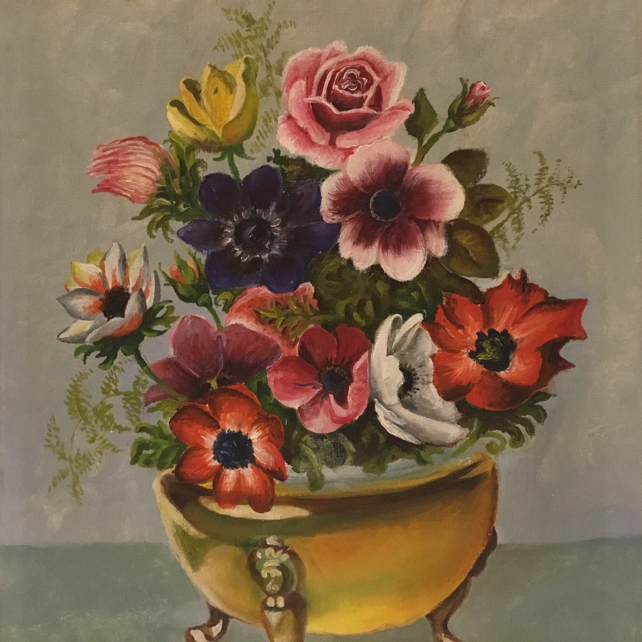 Vintage Painting | 1800s German Floral Still Life, F. Henning Oil on Canvas — photo 4 of 11