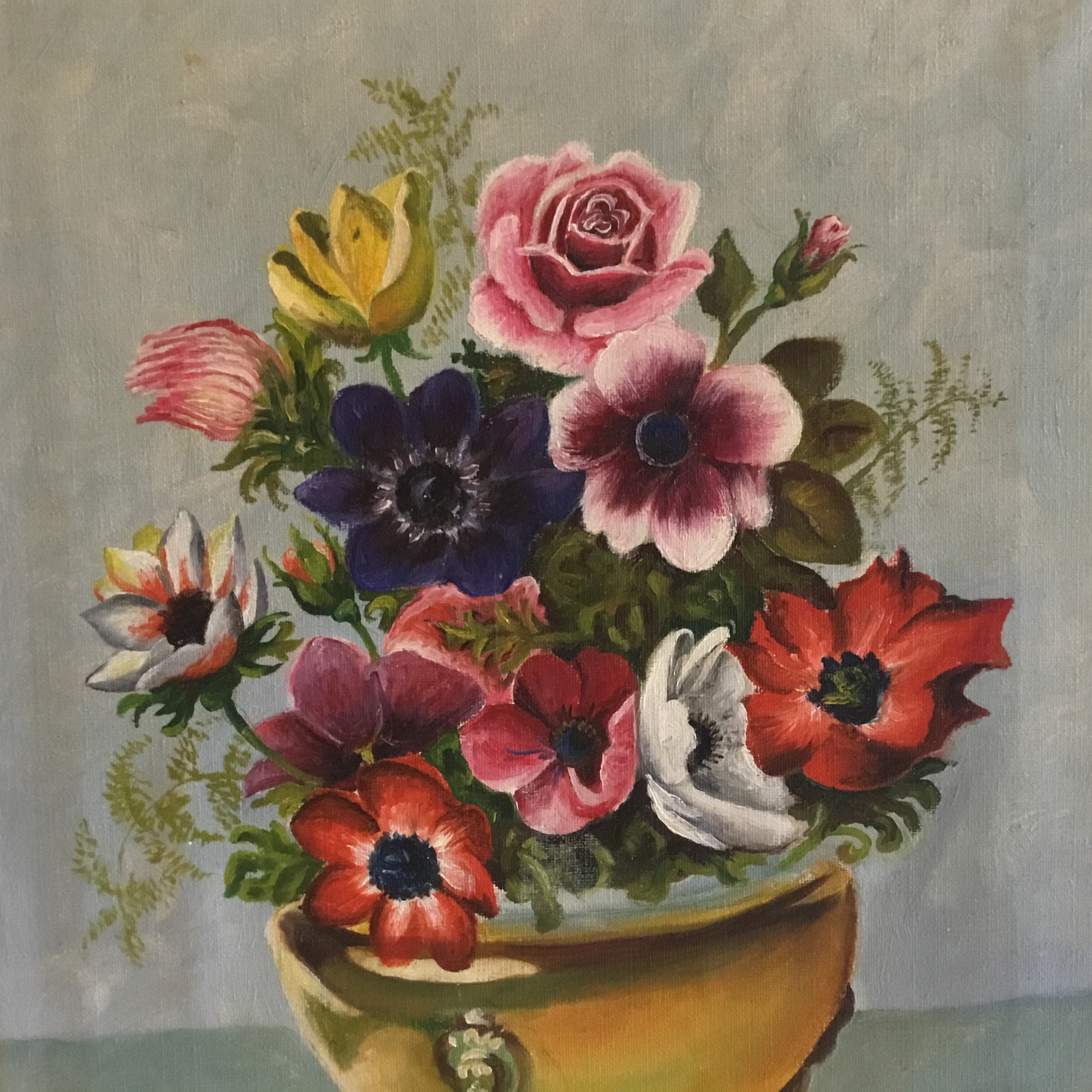 Vintage Painting | 1800s German Floral Still Life, F. Henning Oil on Canvas — photo 7 of 11