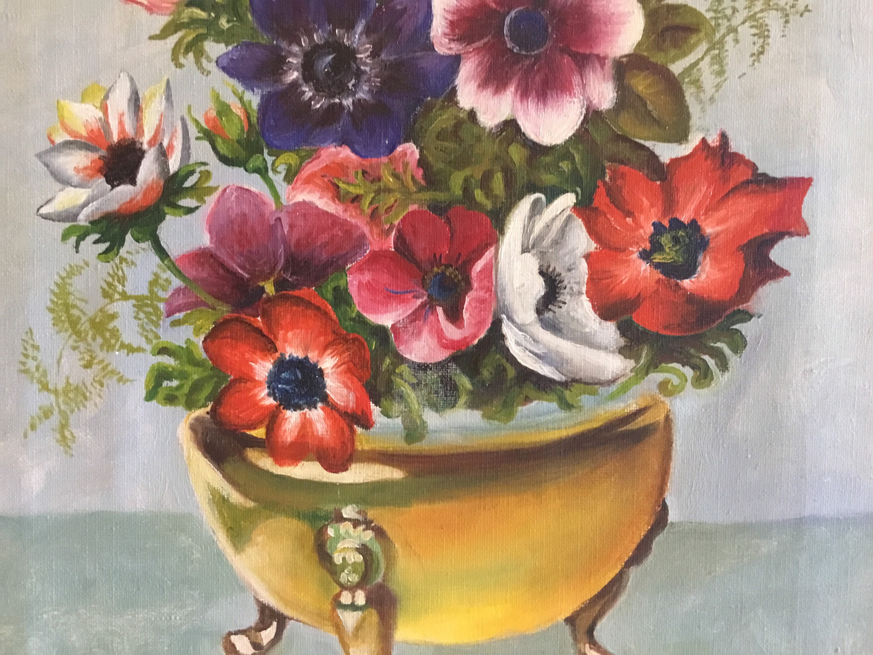 Vintage Painting | 1800s German Floral Still Life, F. Henning Oil on Canvas — photo 8 of 11