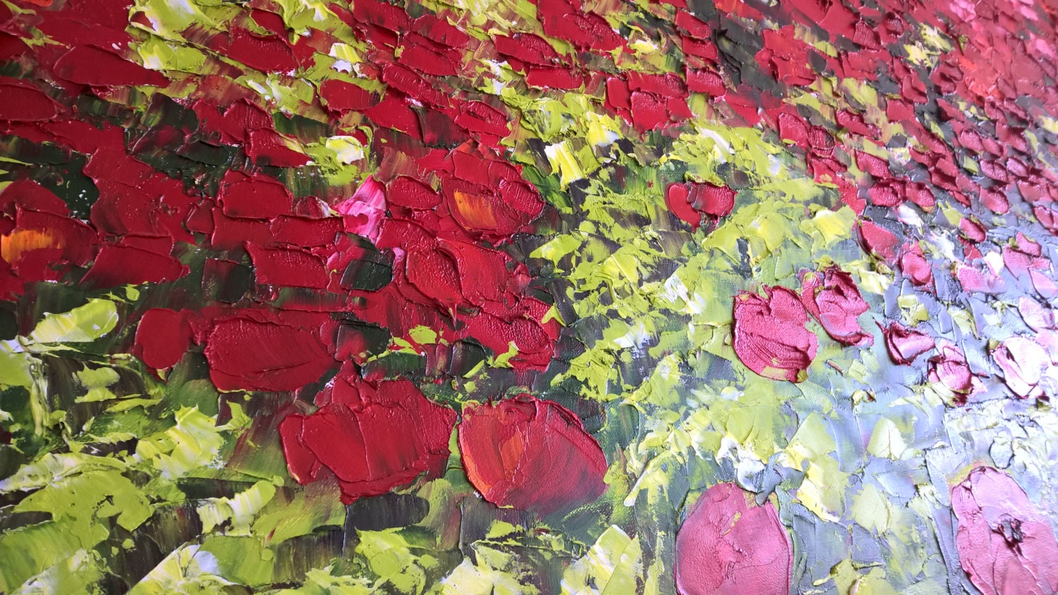 Large Painting | Judith Benguigui French Oil on Canvas, 1997 Poppy Field Exhibition Provenance — photo 5 of 6