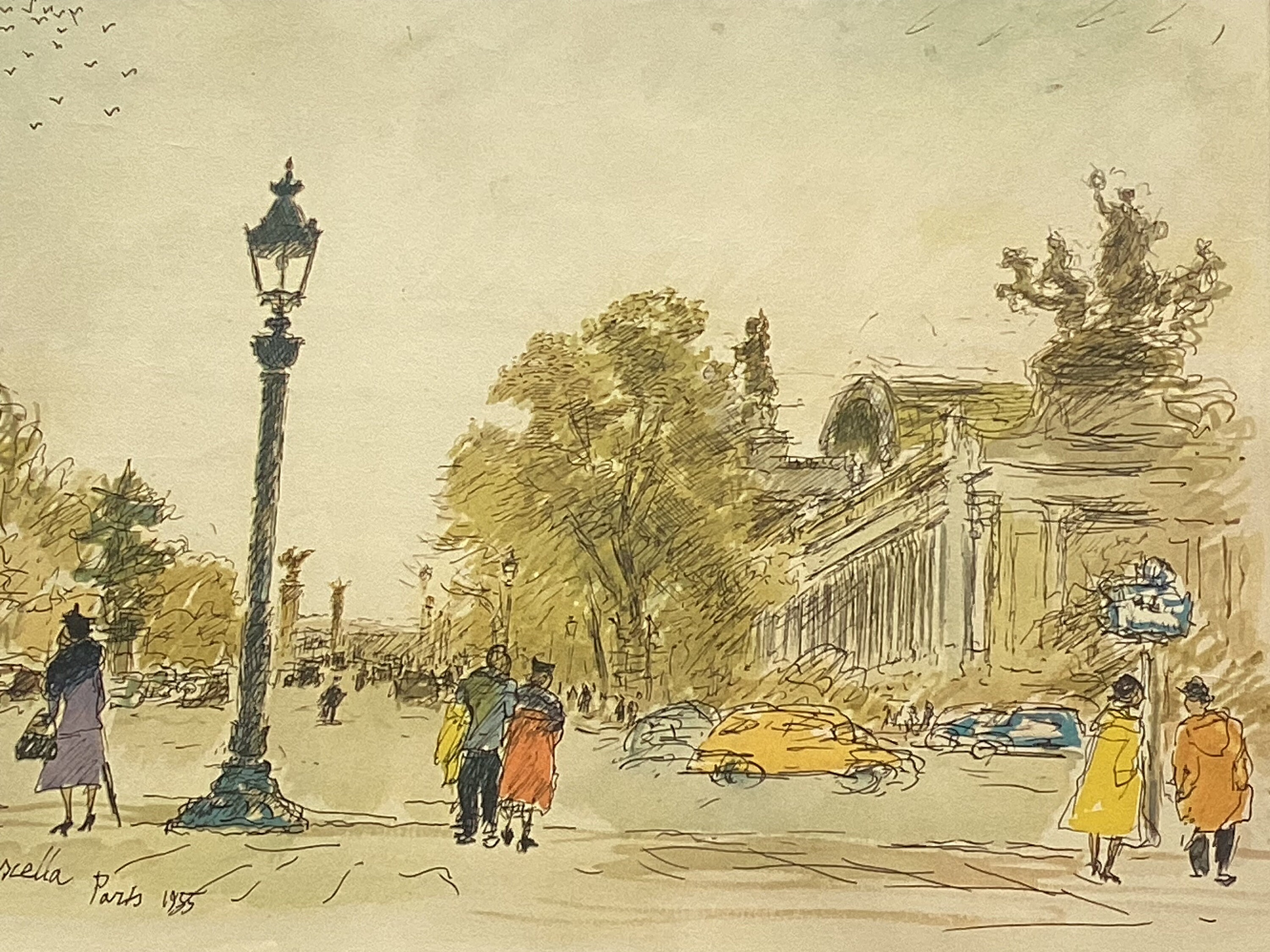 Vintage Lithograph | 1955 Paris City Landscape by Michele Cascella, Italian Artist — photo 5 of 7