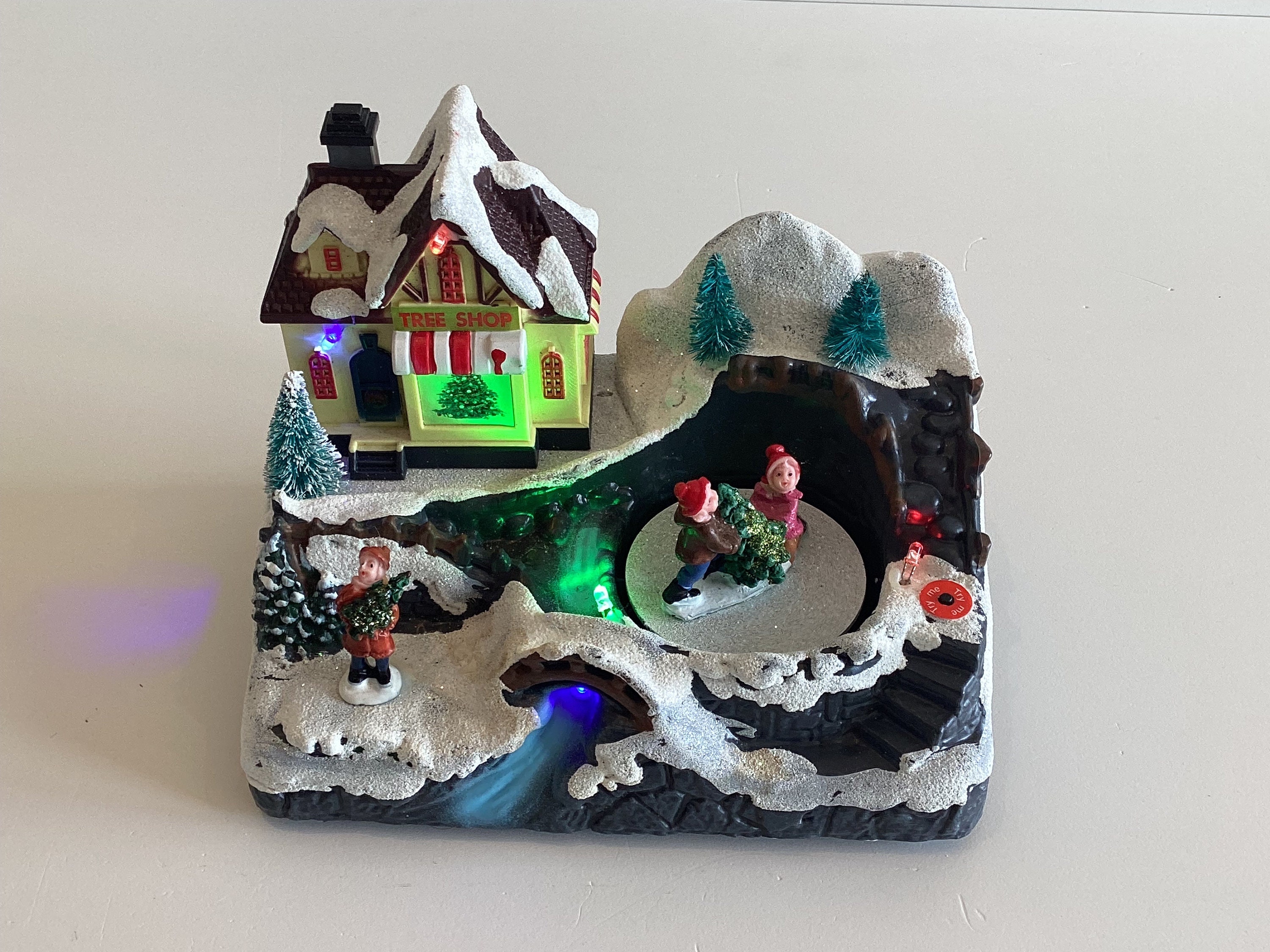 Home Decor – Vintage Tree Shop Music Box with Lights & Carousel — photo 2 of 6