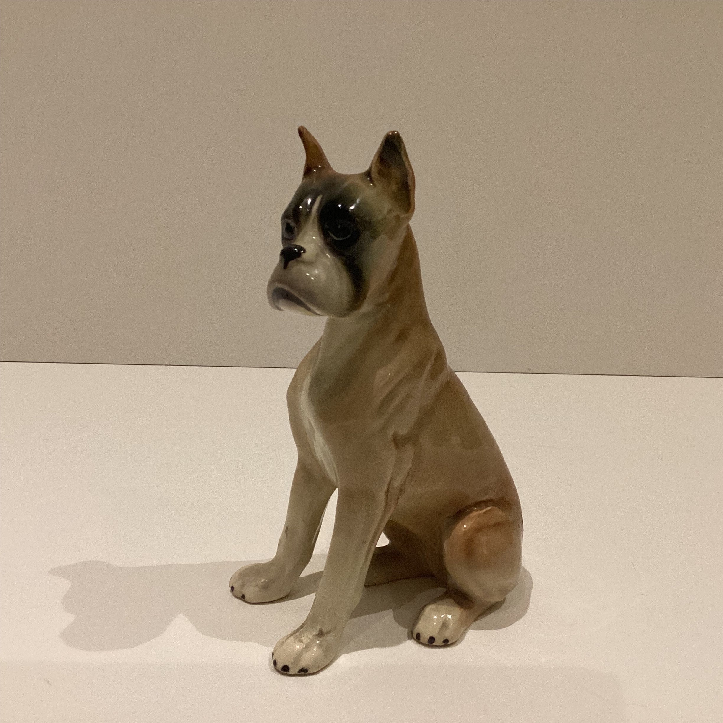 Vintage Figurine | 1960s Porcelain Boxer Dog, "Gloriette" Made In Austria Hand Painted Collectible — photo 2 of 9