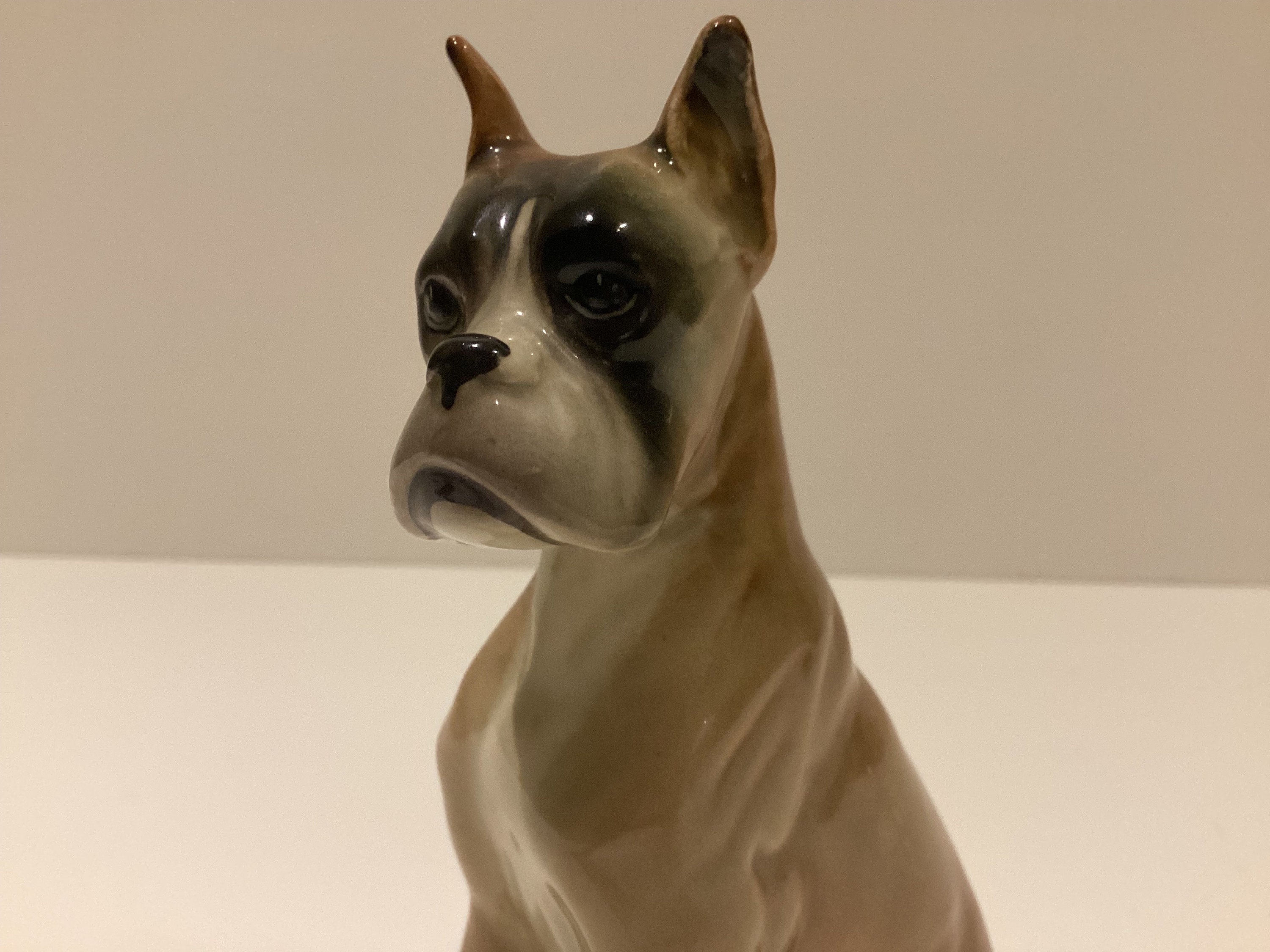 Vintage Figurine | 1960s Porcelain Boxer Dog, "Gloriette" Made In Austria Hand Painted Collectible — photo 3 of 9