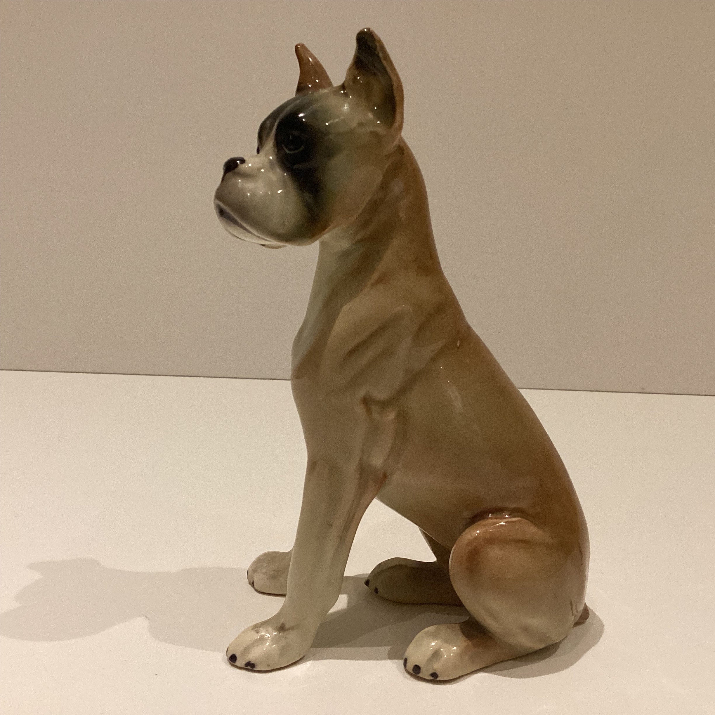 Vintage Figurine | 1960s Porcelain Boxer Dog, "Gloriette" Made In Austria Hand Painted Collectible — photo 4 of 9