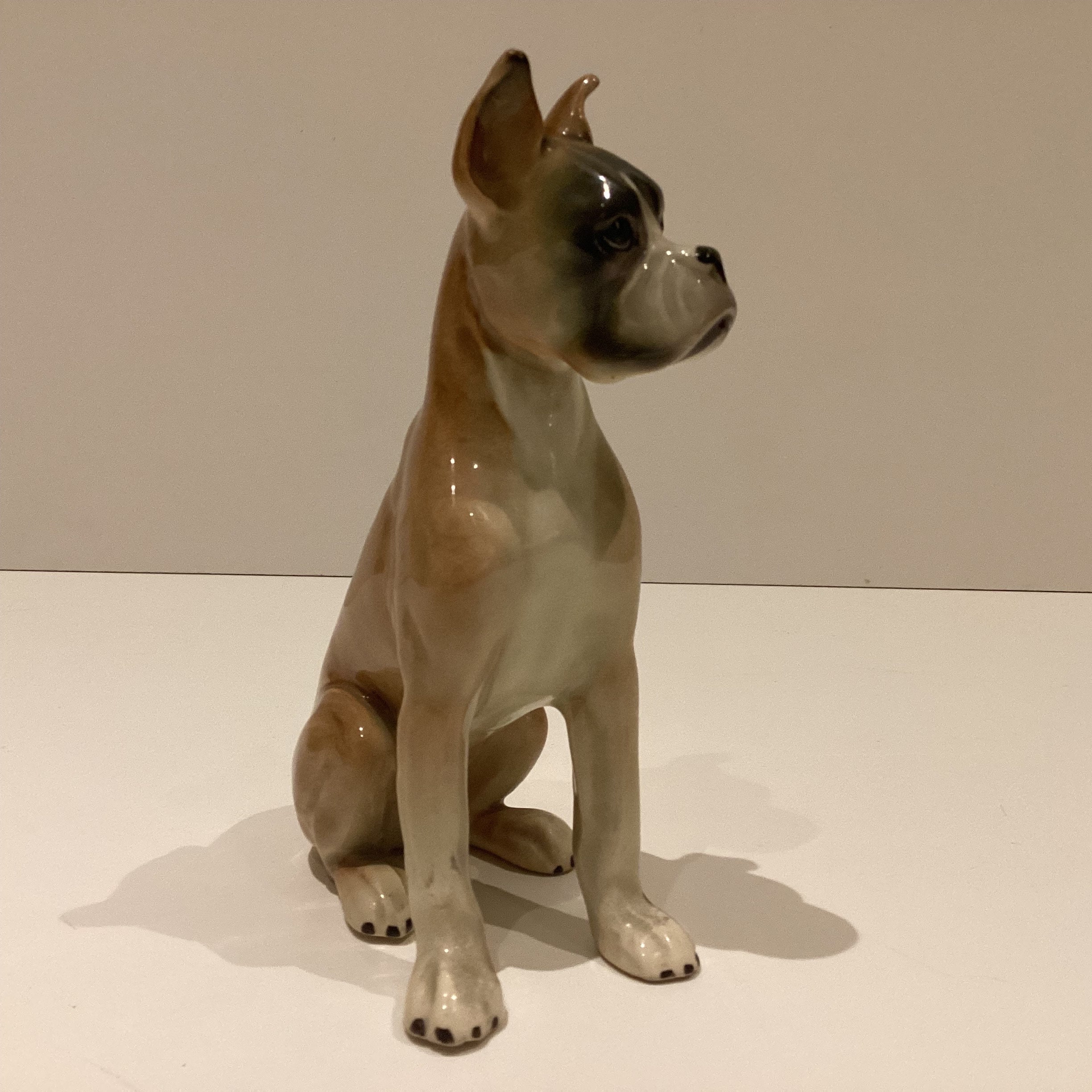 Vintage Figurine | 1960s Porcelain Boxer Dog, "Gloriette" Made In Austria Hand Painted Collectible — photo 5 of 9