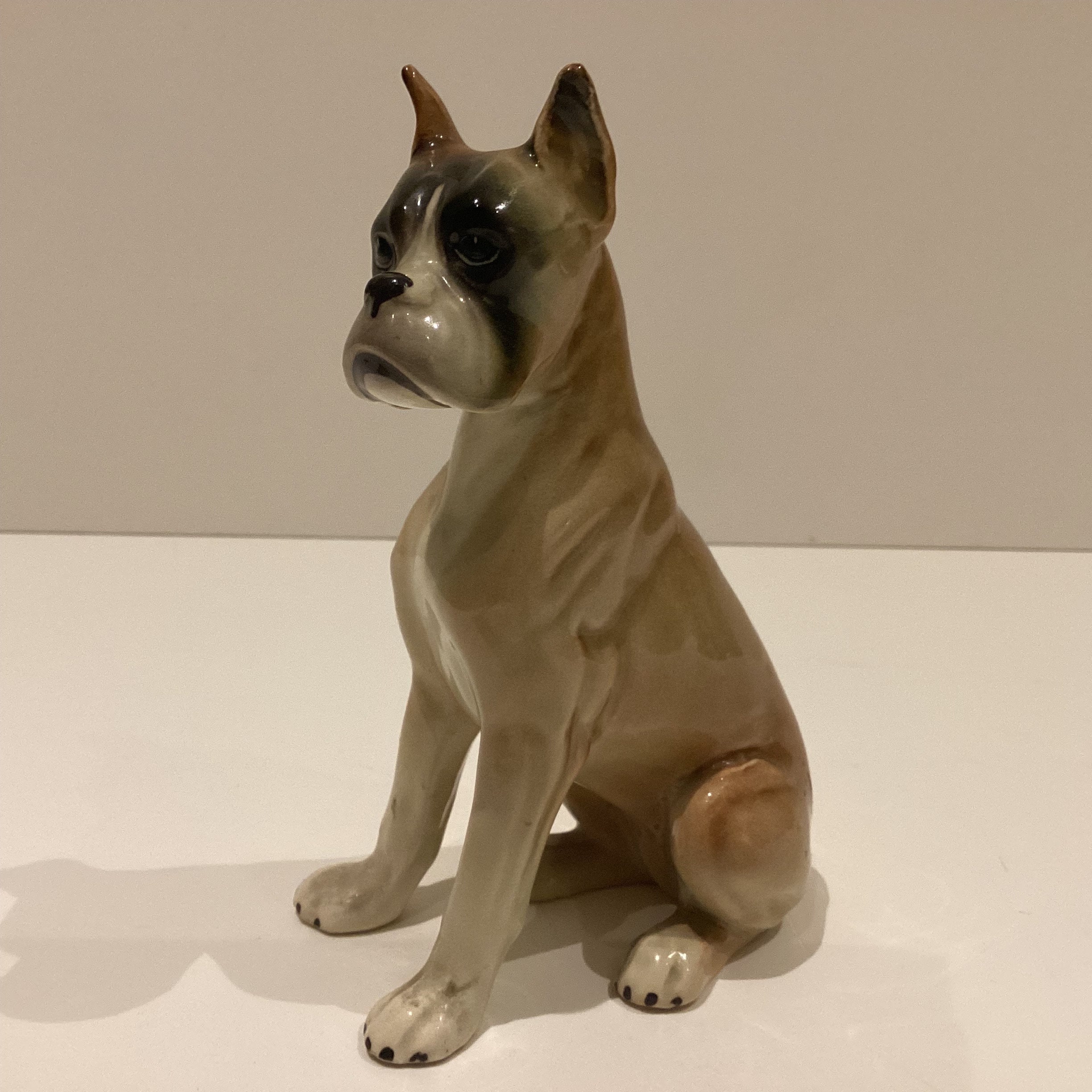 Vintage Figurine | 1960s Porcelain Boxer Dog, "Gloriette" Made In Austria Hand Painted Collectible — photo 6 of 9