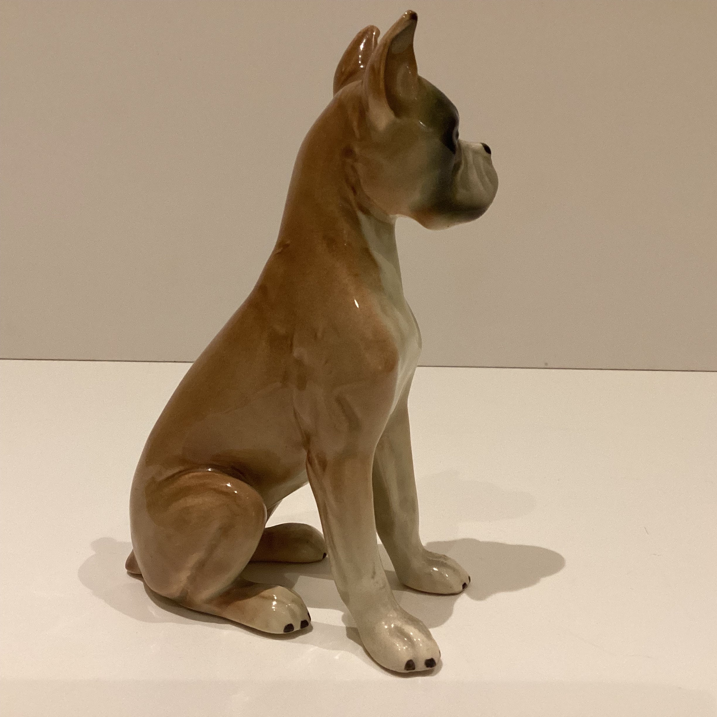 Vintage Figurine | 1960s Porcelain Boxer Dog, "Gloriette" Made In Austria Hand Painted Collectible — photo 7 of 9