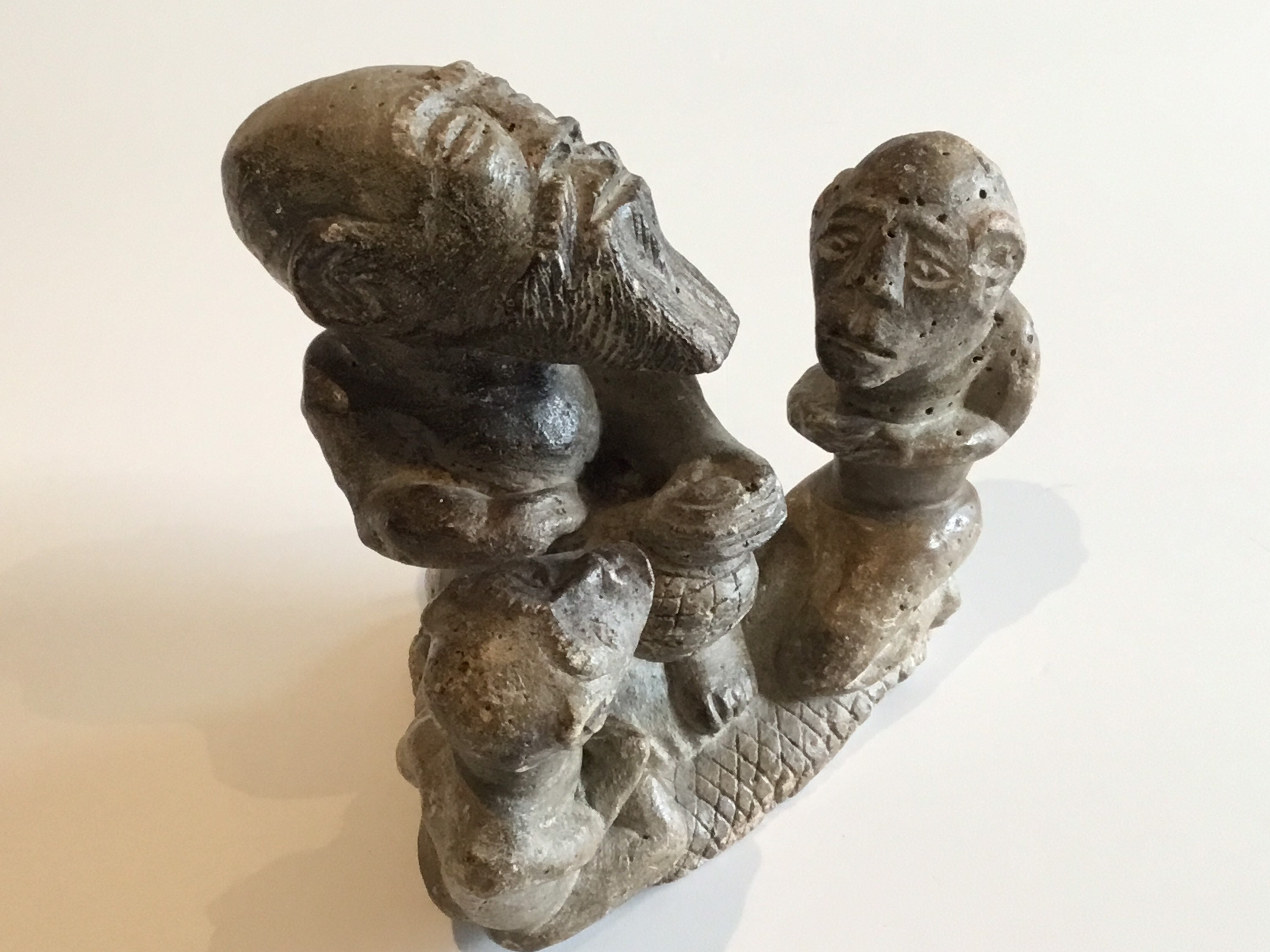 Tribal Sculpture - Hand-Carved Stone, West African Style, 18th Century Heavy Limestone. — photo 4 of 9