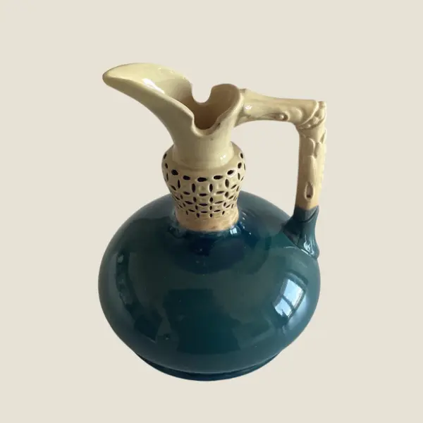 Porcelain Pitcher Zsolnay Green Glazed Majolica (1896) Collectible