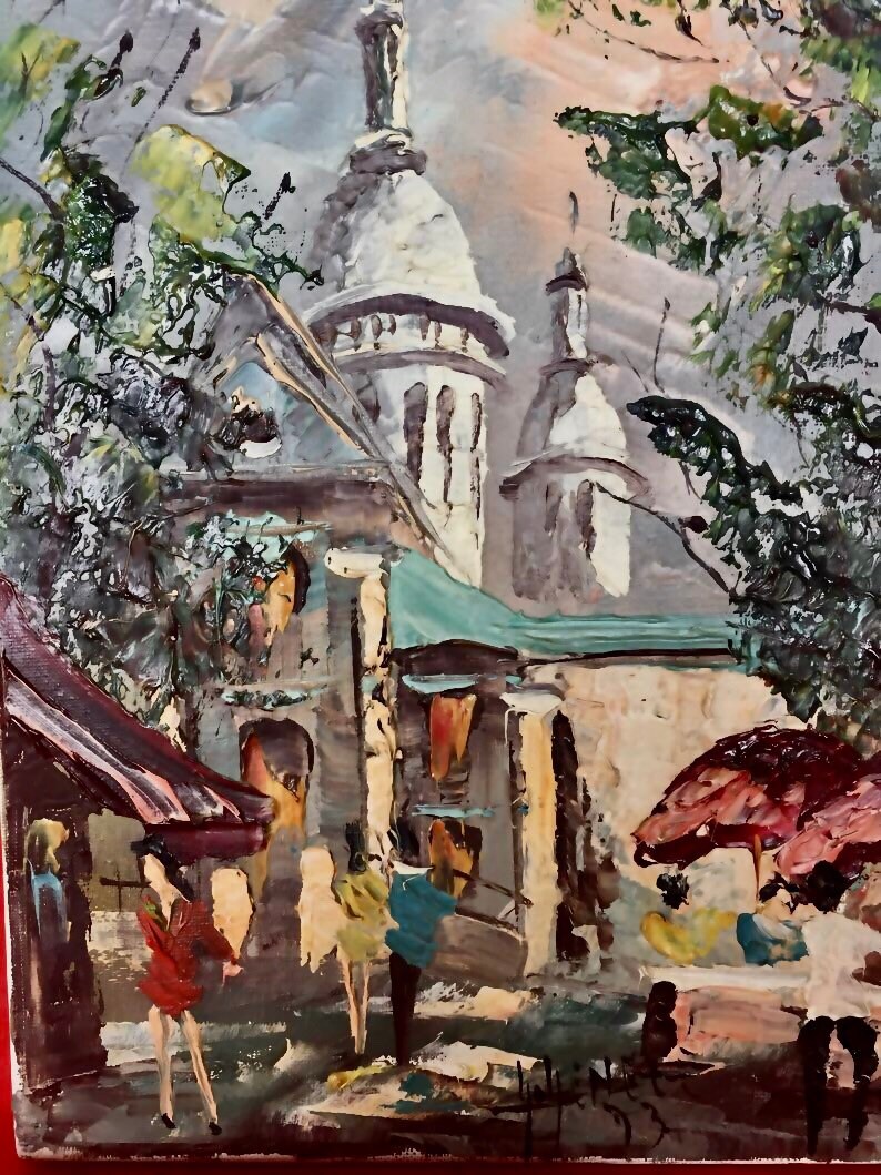 Vintage Painting | Montmartre Paris Landscape 1973, French Palette Knife Art — photo 4 of 10