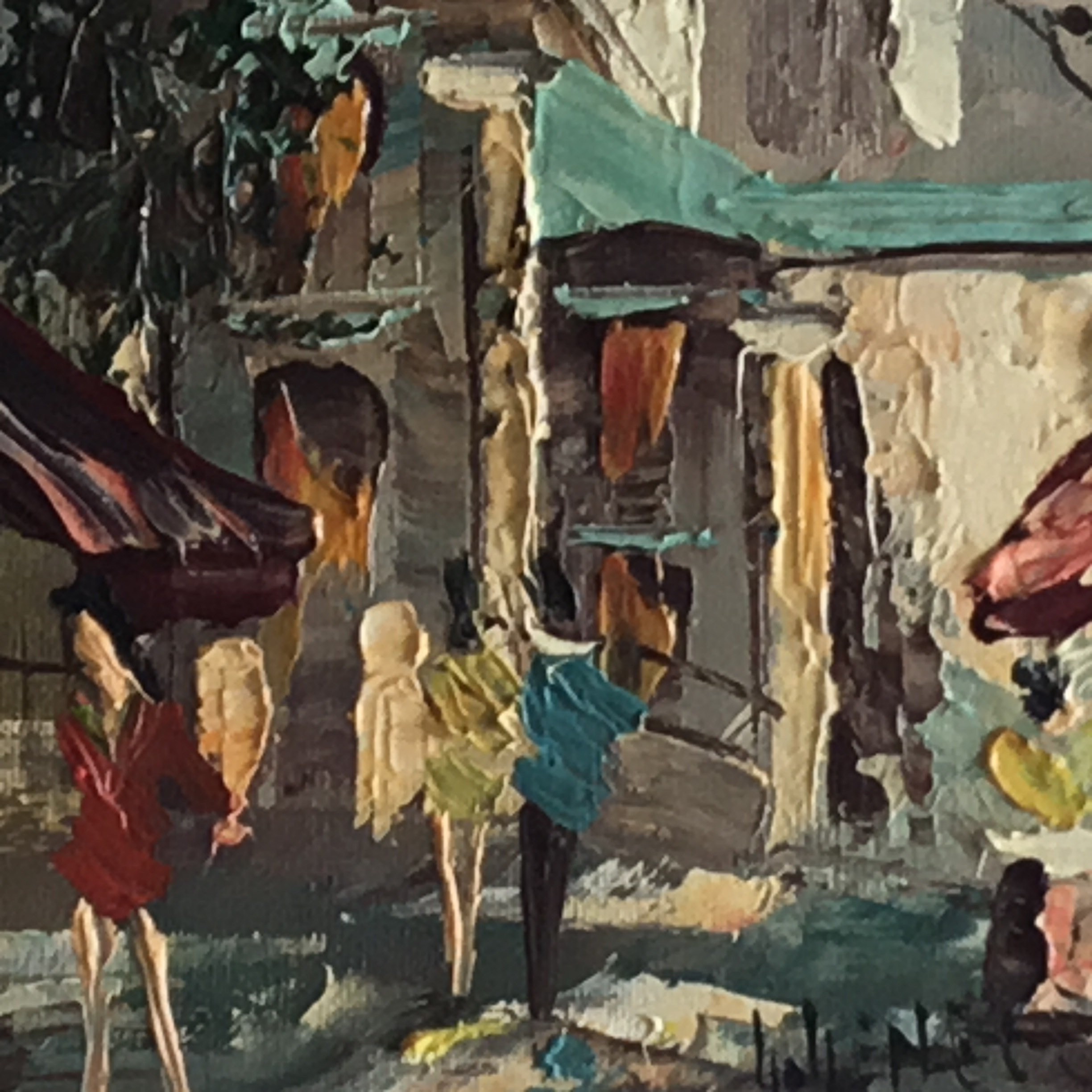 Vintage Painting | Montmartre Paris Landscape 1973, French Palette Knife Art — photo 8 of 10