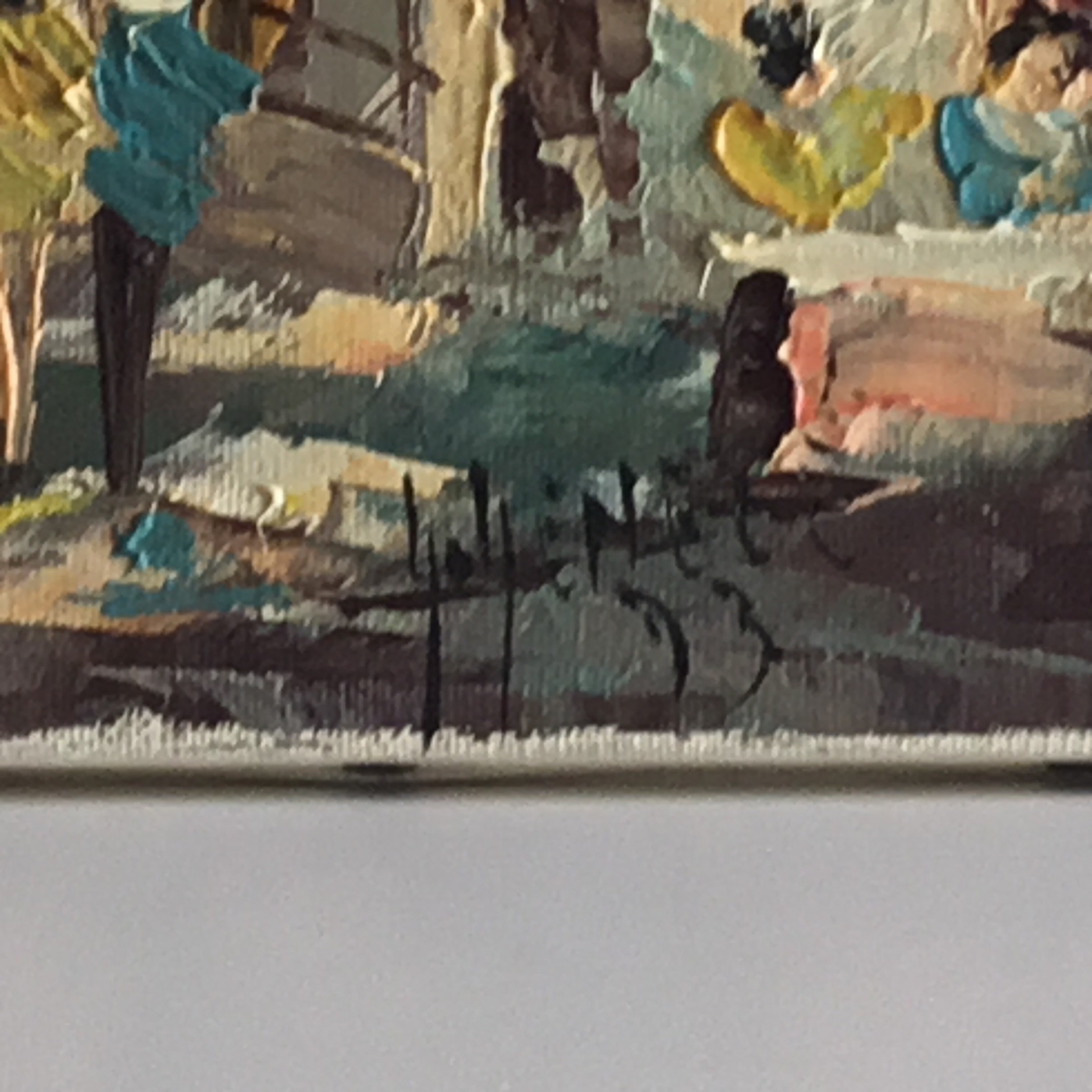 Vintage Painting | Montmartre Paris Landscape 1973, French Palette Knife Art — photo 9 of 10