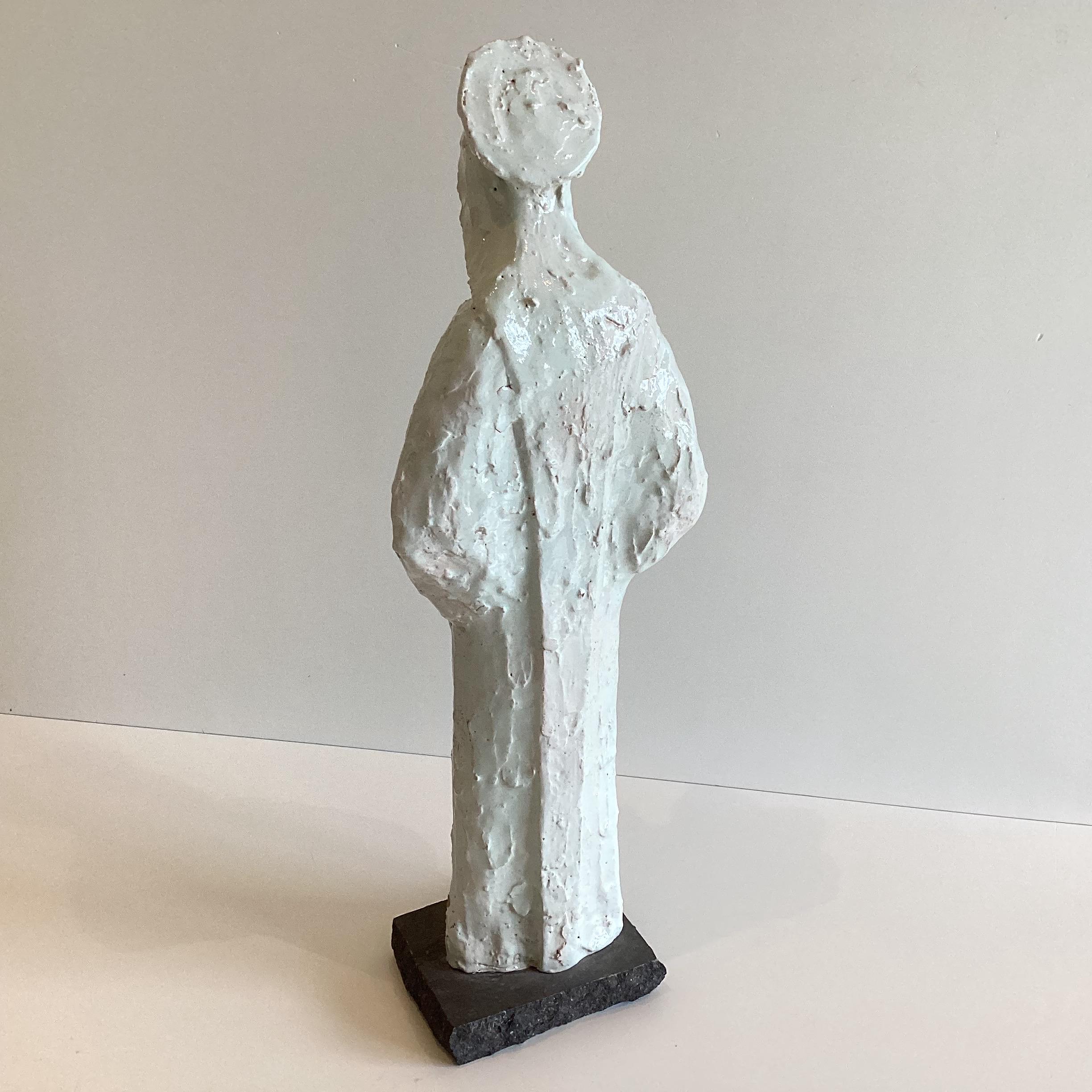 Vintage Religious Art — Large Madonna Sculpture in Majolica, Ernest Patris (1930s) Belgian Artist — photo 8 of 11