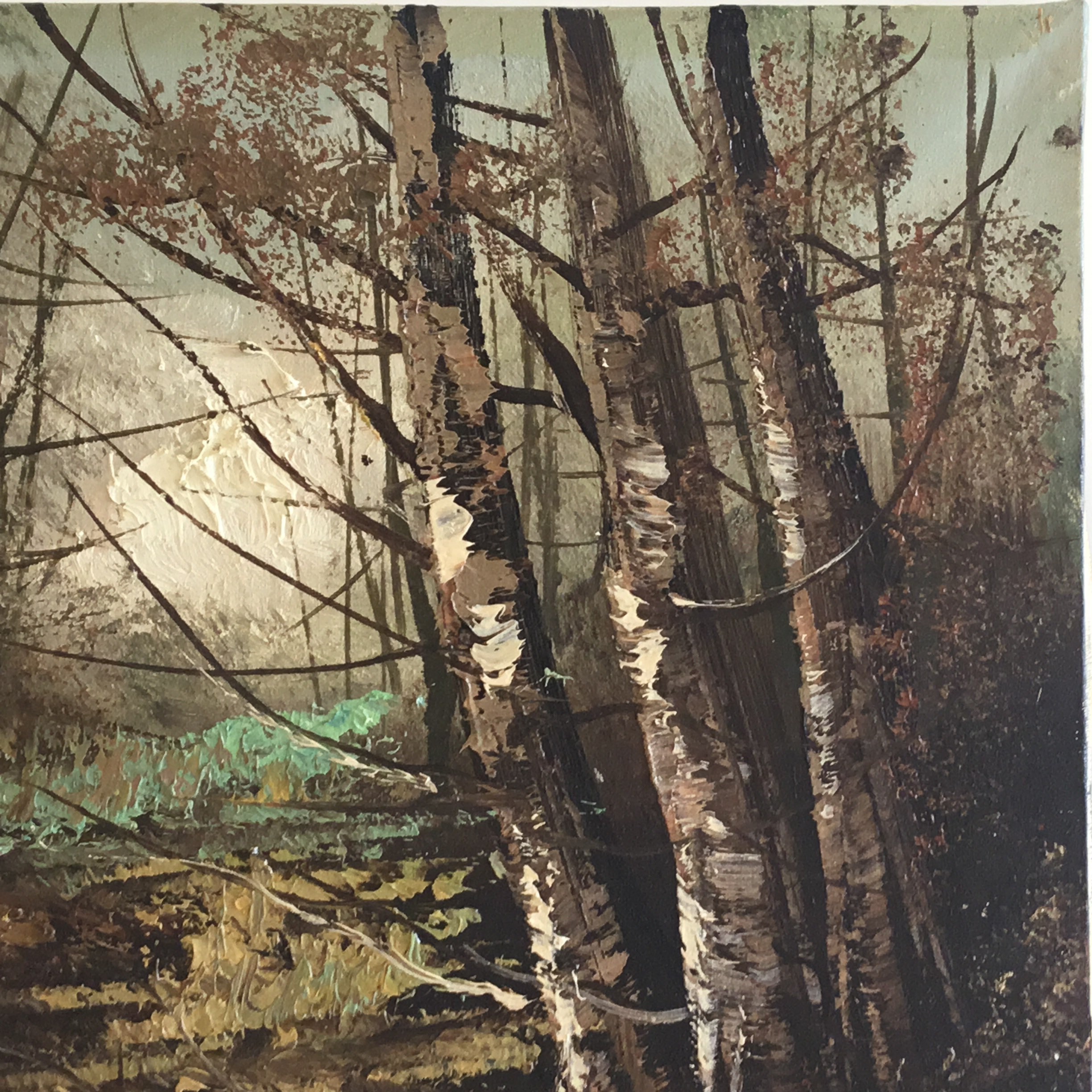Vintage Painting | 1950s Autumn Forest Landscape by Carlo Di Stefano, Italian Artist — photo 4 of 11
