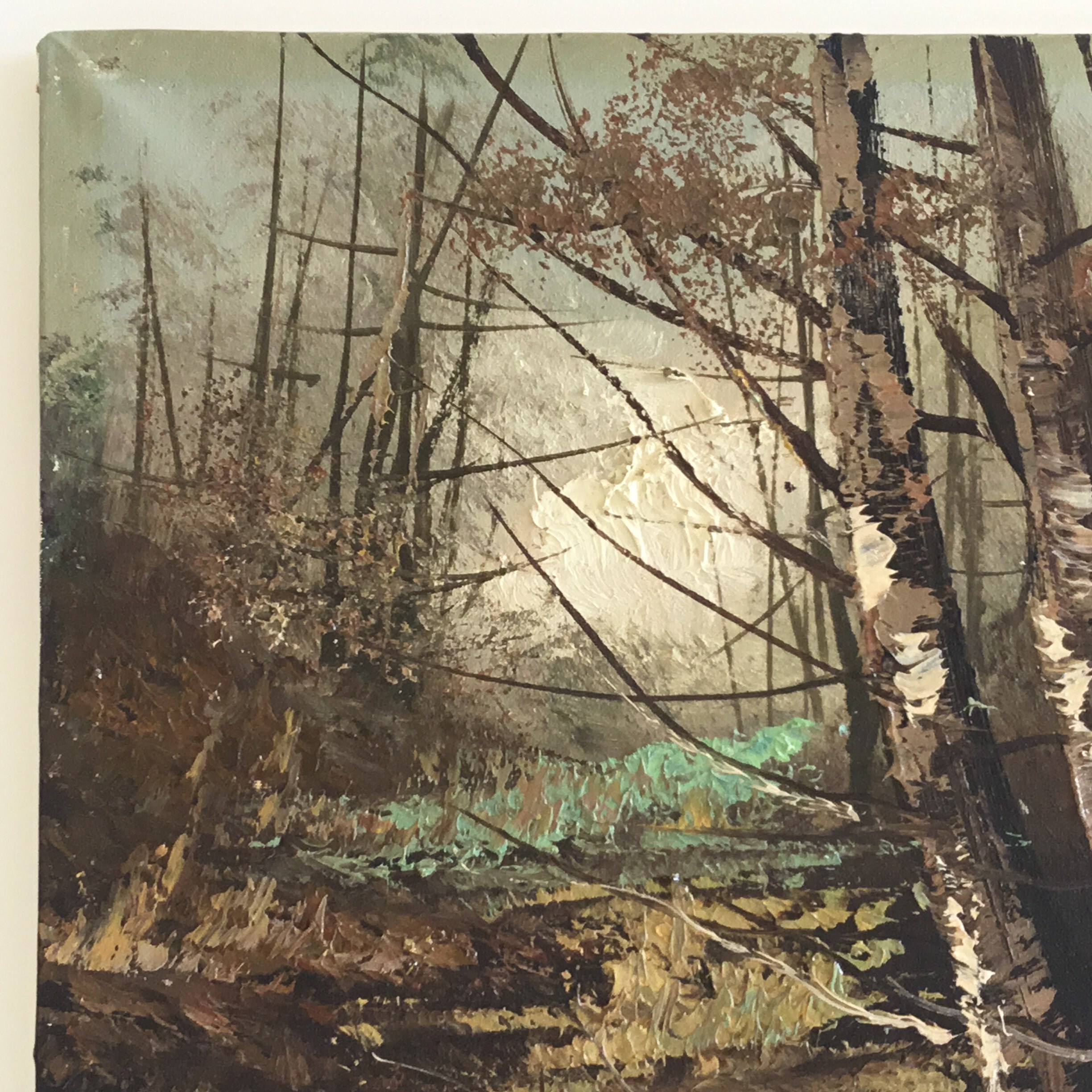 Vintage Painting | 1950s Autumn Forest Landscape by Carlo Di Stefano, Italian Artist — photo 7 of 11