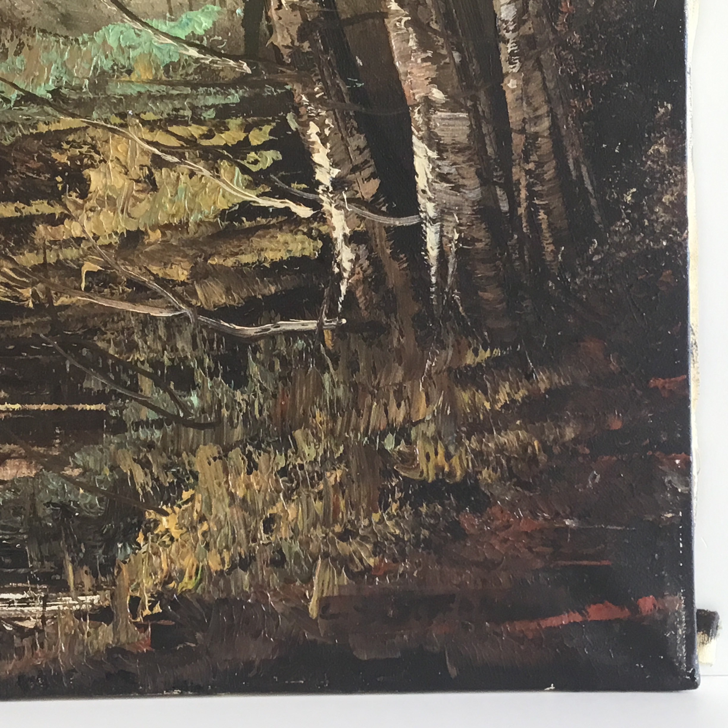Vintage Painting | 1950s Autumn Forest Landscape by Carlo Di Stefano, Italian Artist — photo 8 of 11